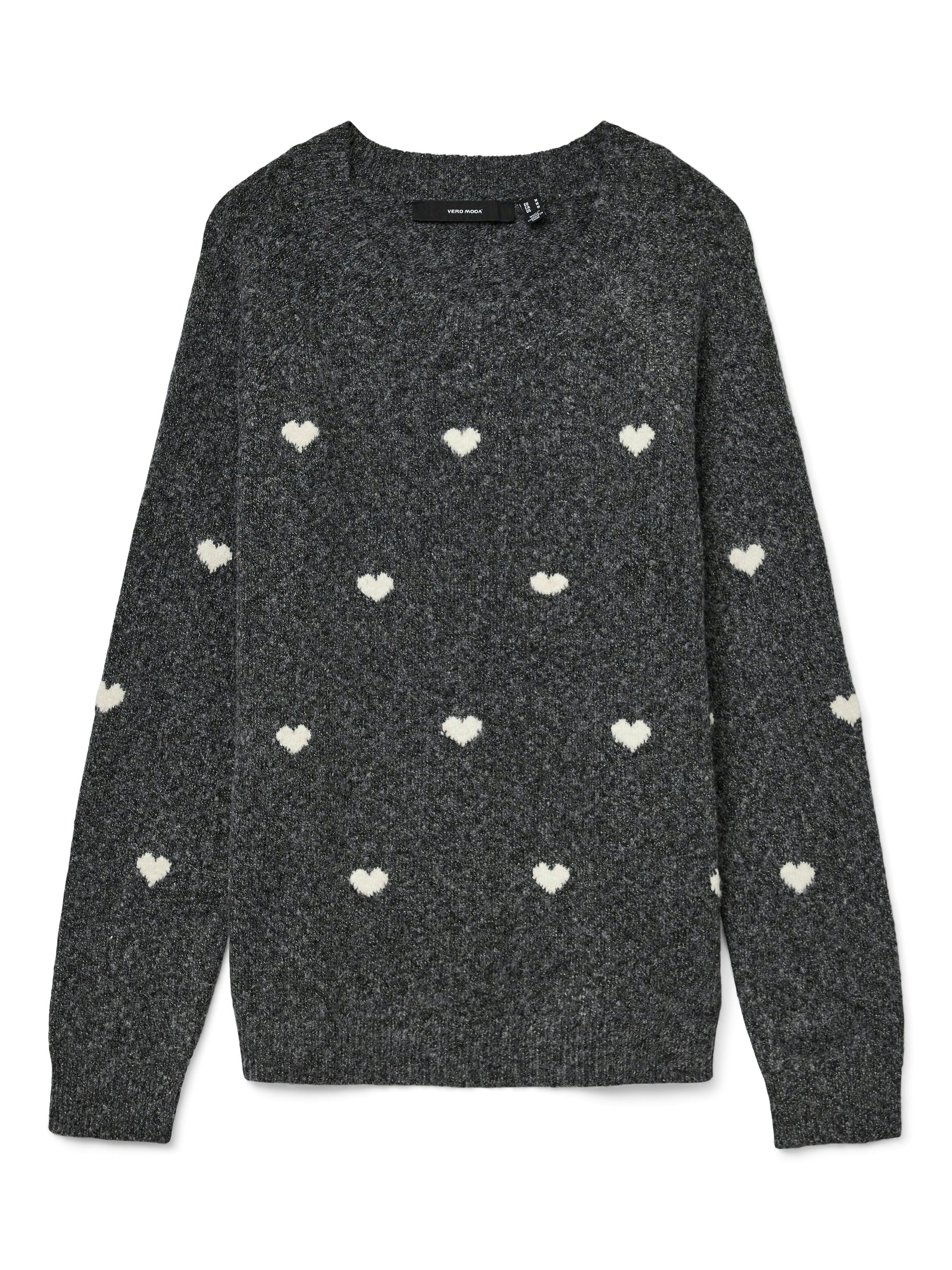 Vmdoffy Intarsia Ls O-nck Pullov Ga Noos (Dark Grey)