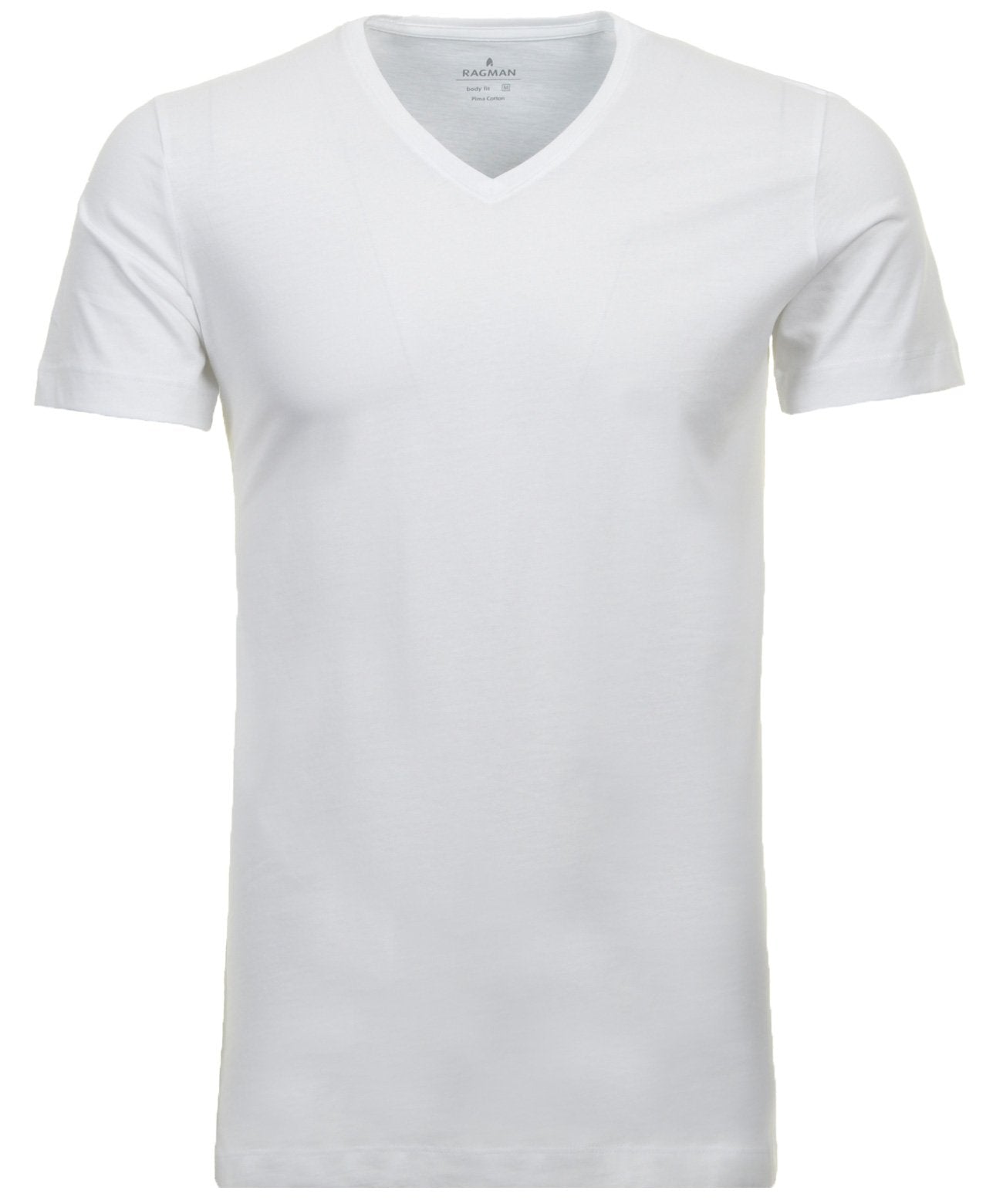 2 T-Shirt Doppelpack Bodyfit mit V-Ausschnitt (Weiss)