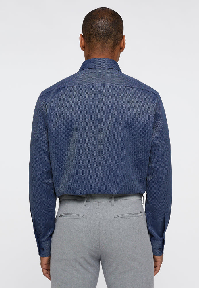 ETERNA strukturiertes Baumwoll-Hemd MODERN FIT (Marine)