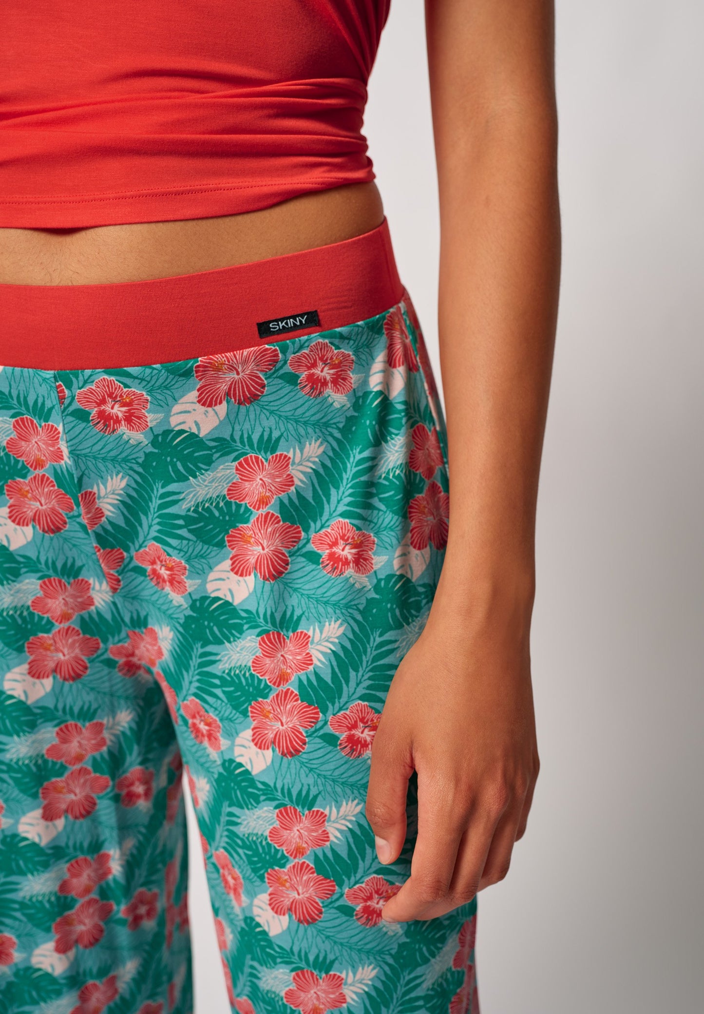 SKINY Damen Hose lg. Night In Mix & Match (Hibiscus Leaves)