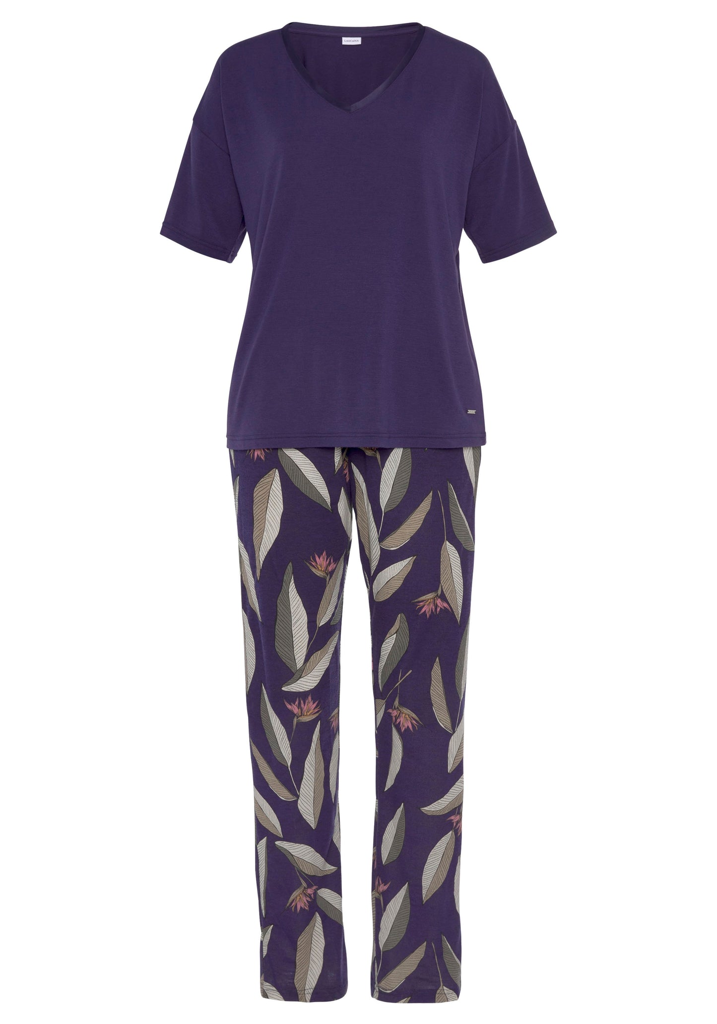 LASCANA Pyjama (Dk Leaf Aop)