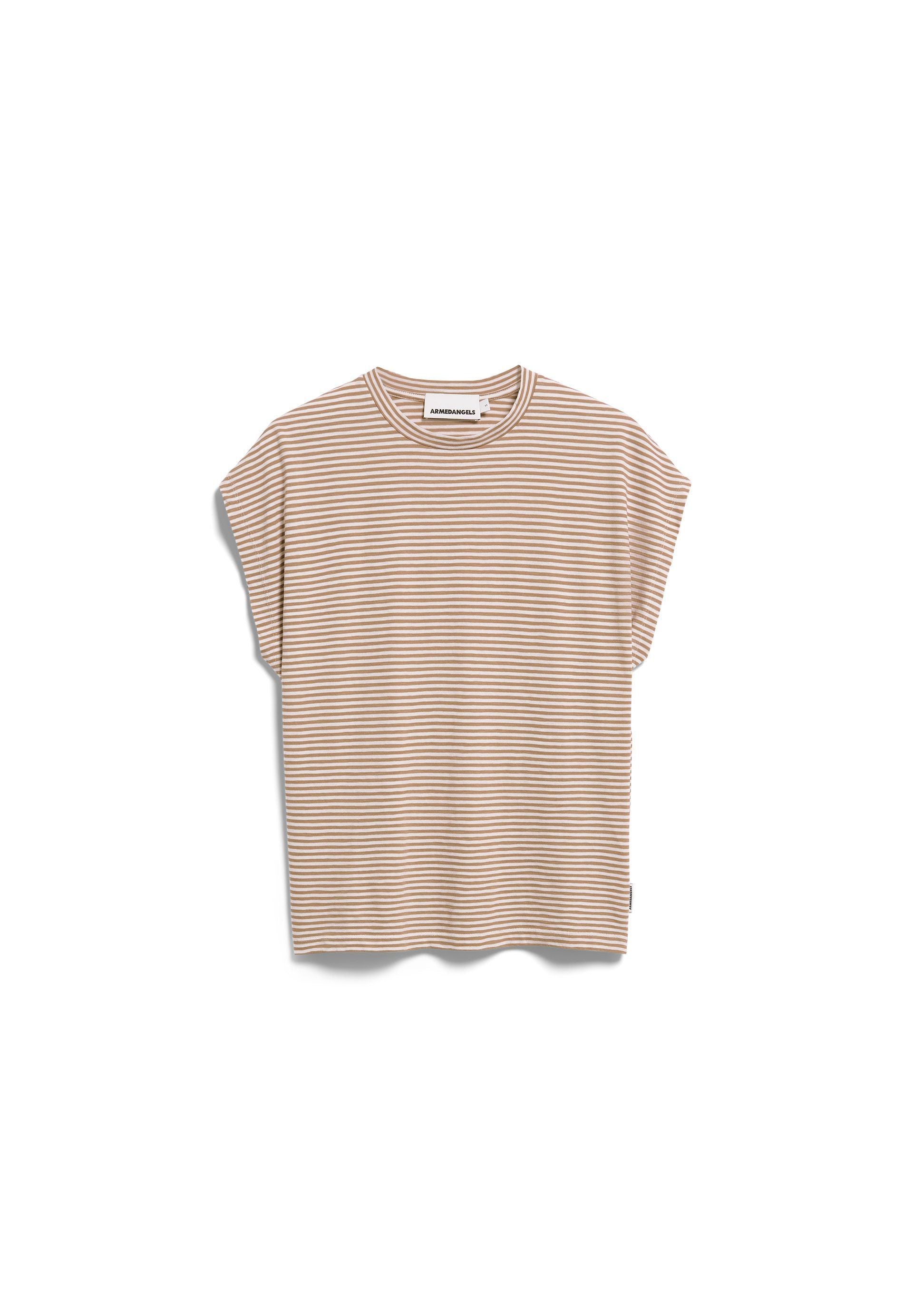Slub Jersey Stripe T-shirt (Oatmilk-cinnamo)