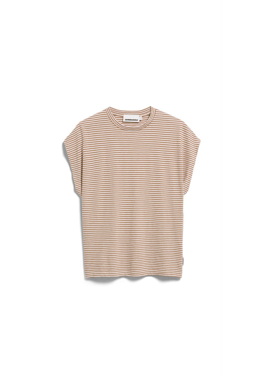Slub Jersey Stripe T-shirt (Oatmilk-cinnamo)