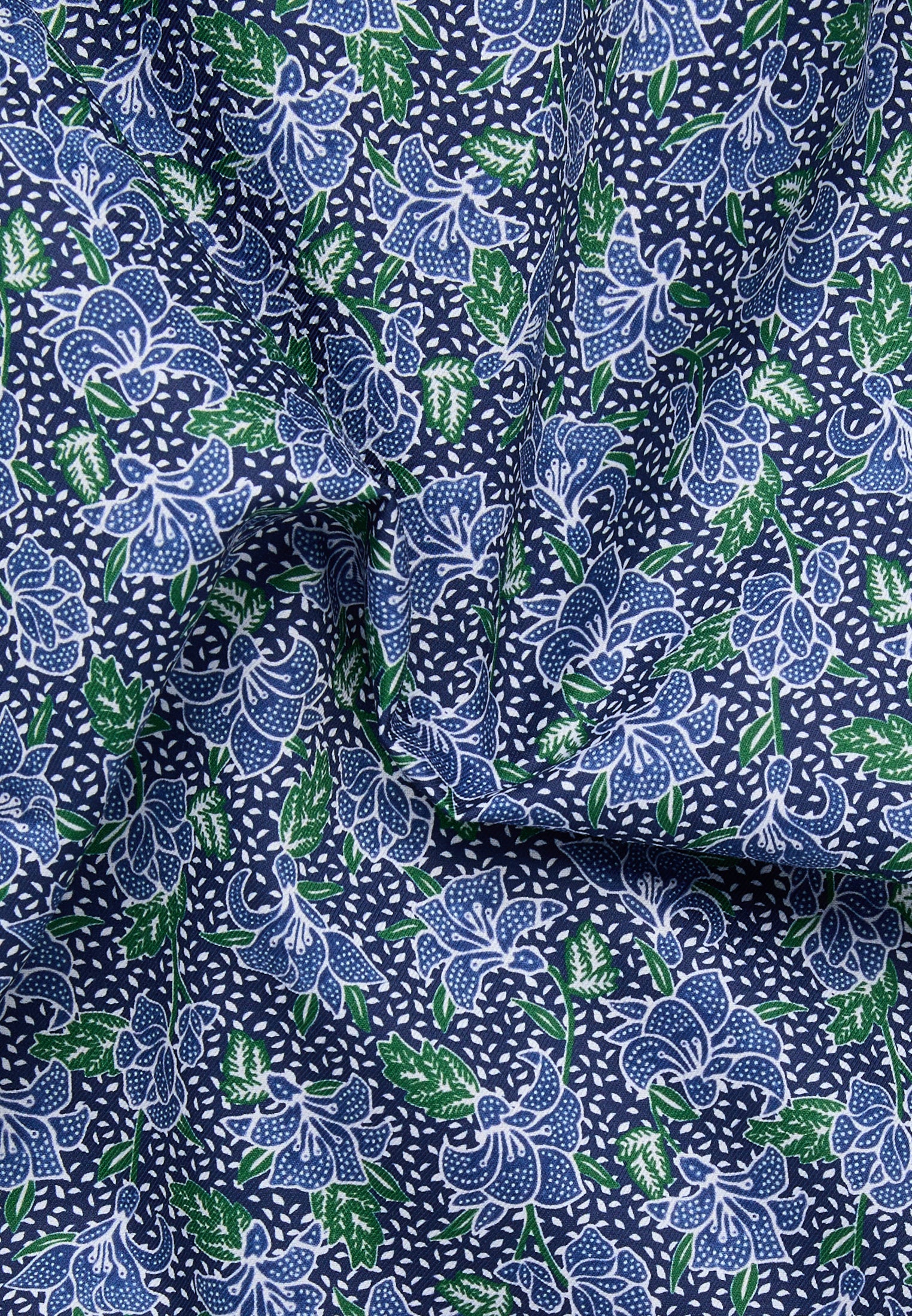 ETERNA bedrucktes Twill-Kurzarmhemd MODERN FIT (Grün)