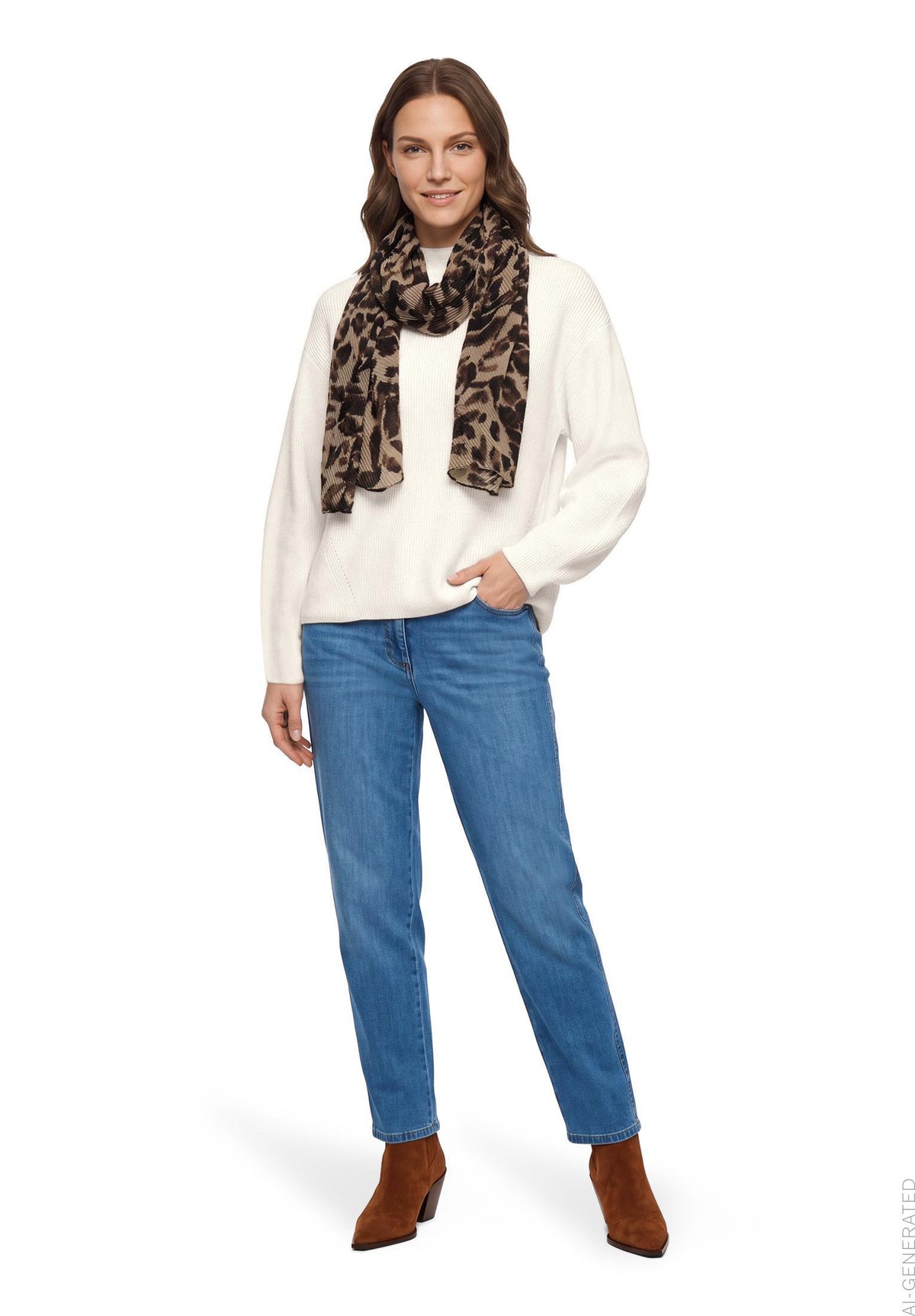 Basic-Schal (Beige/black)
