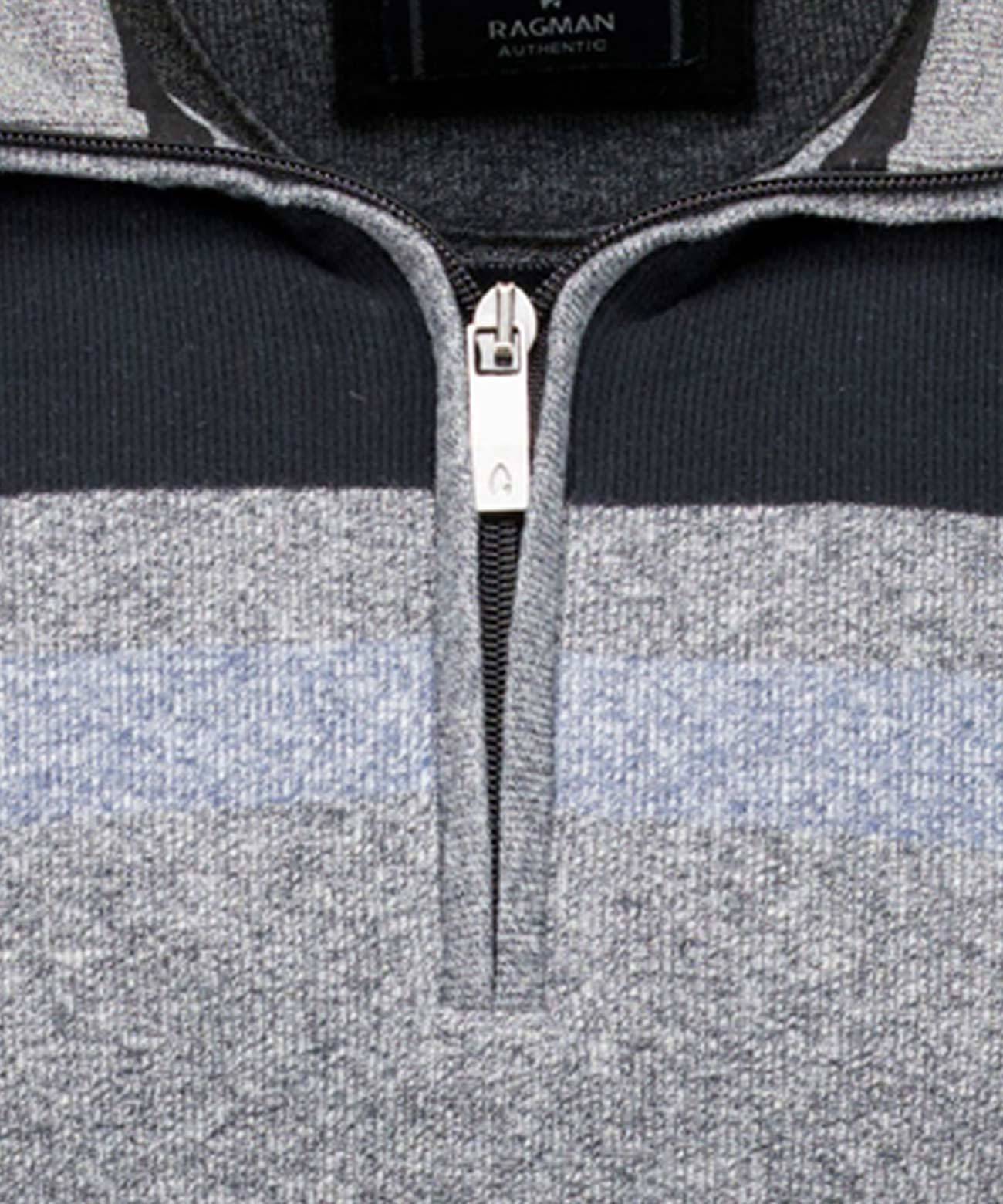 Troyer-Sweatshirt gestreift (Asphalt)