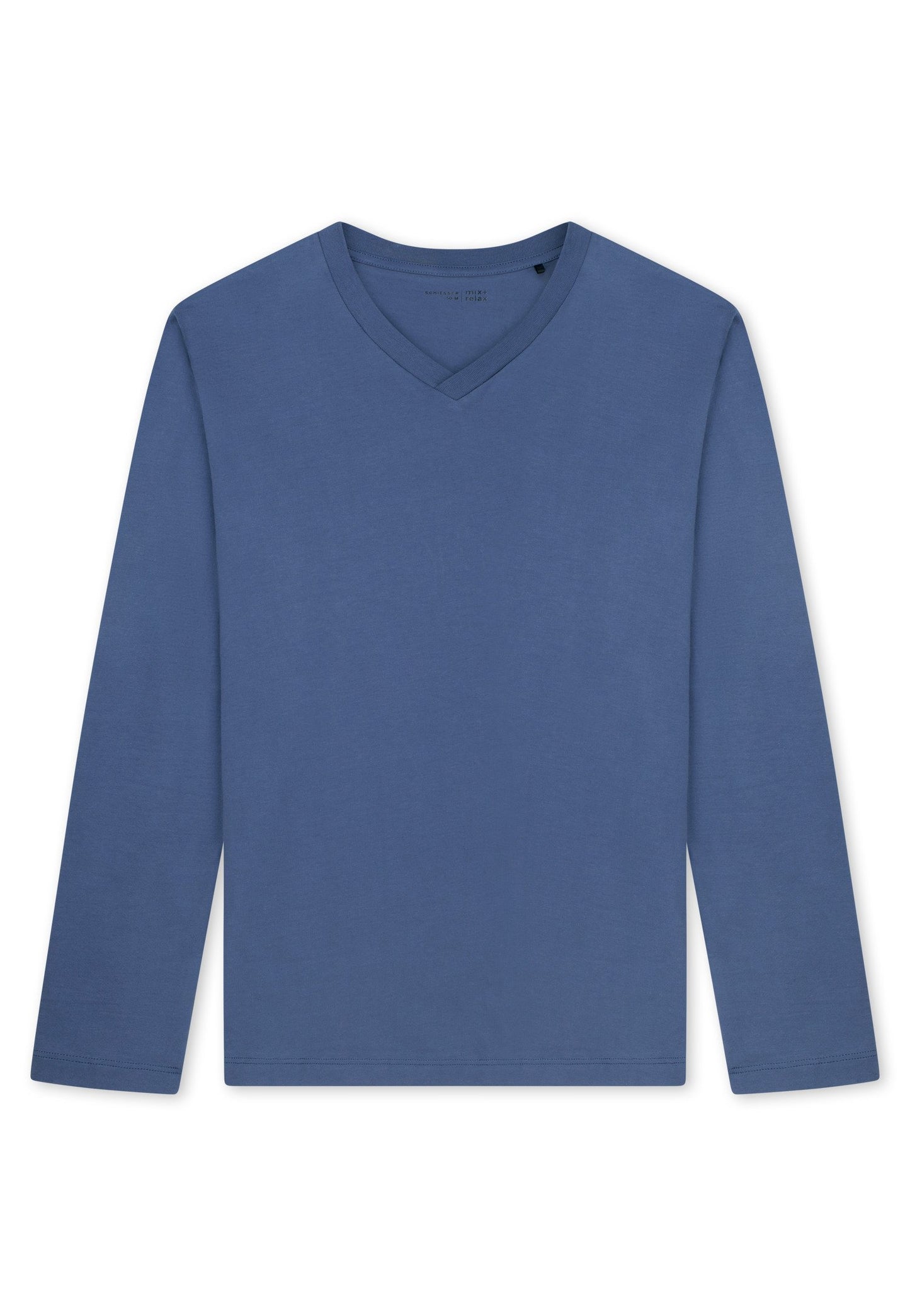 Langarmshirt V-Ausschnitt (Faded Denim)
