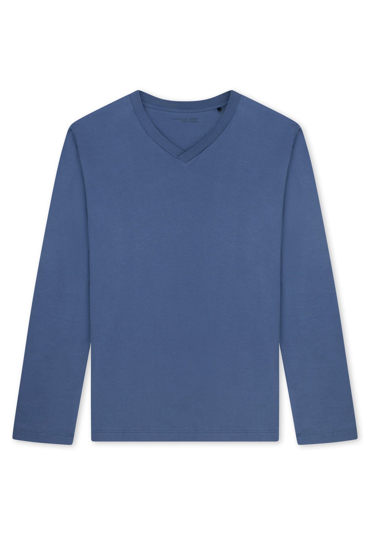Langarmshirt V-Ausschnitt (Faded Denim)