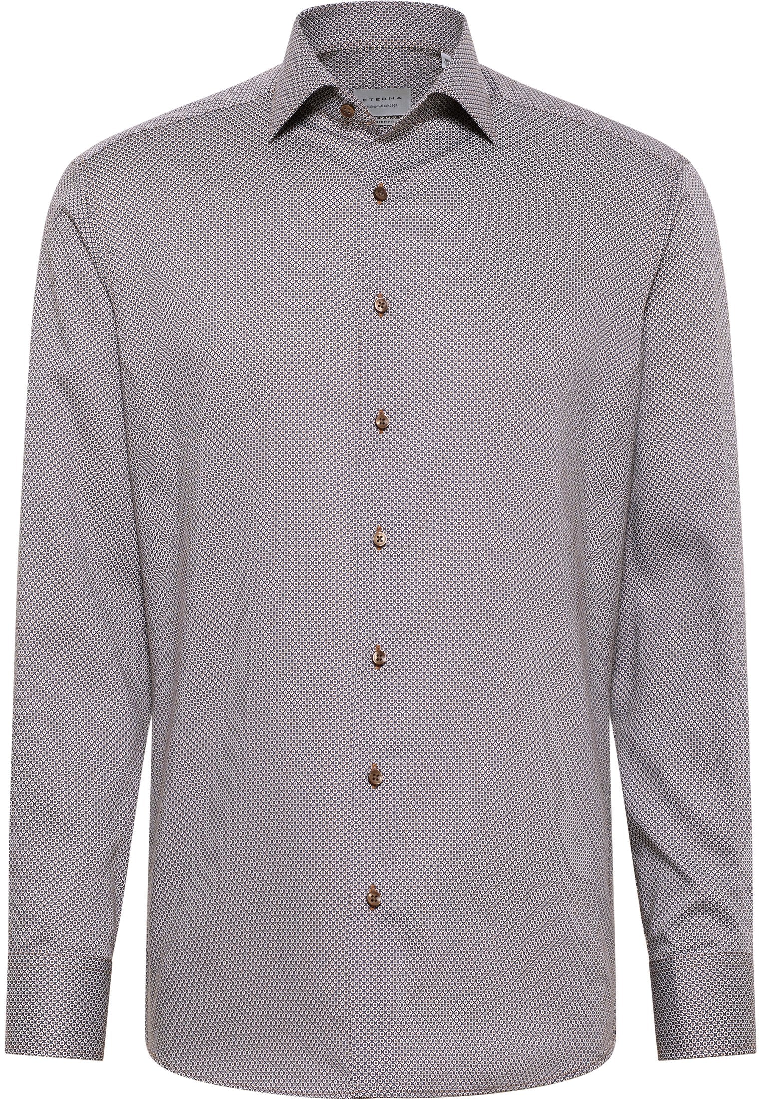Hemd Twill Langarm (Beige-braun)