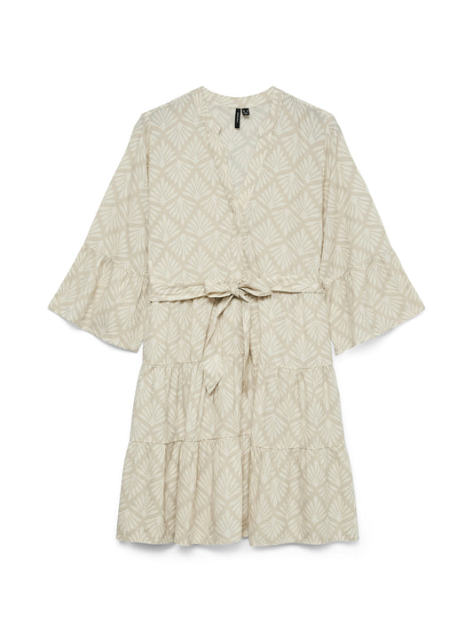 Vmmelba 3/4 Short Belt Dress Wvn Noos (Silver Lin)