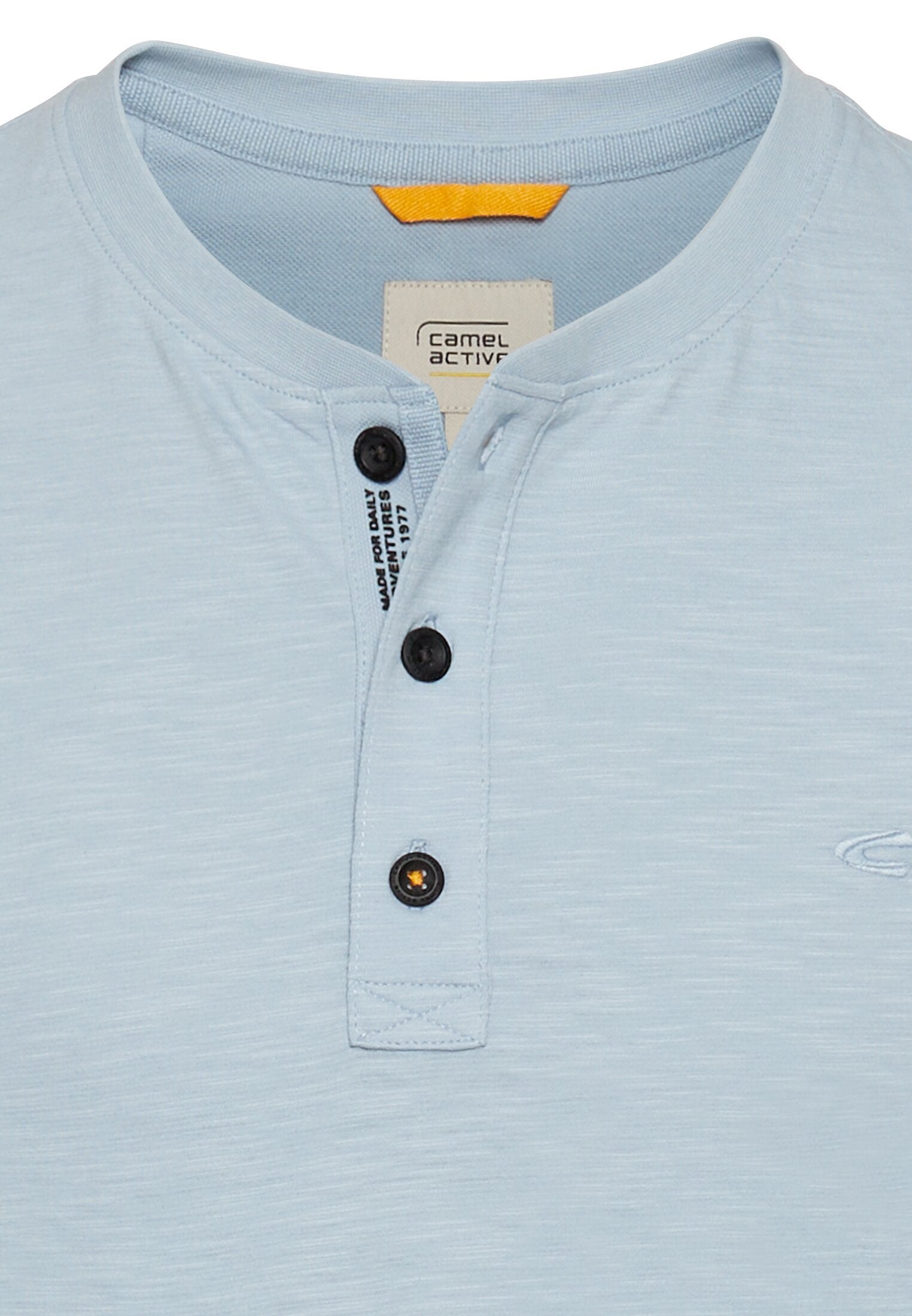 Kurzarm Henley aus Organic Cotton (Smoke Blue)