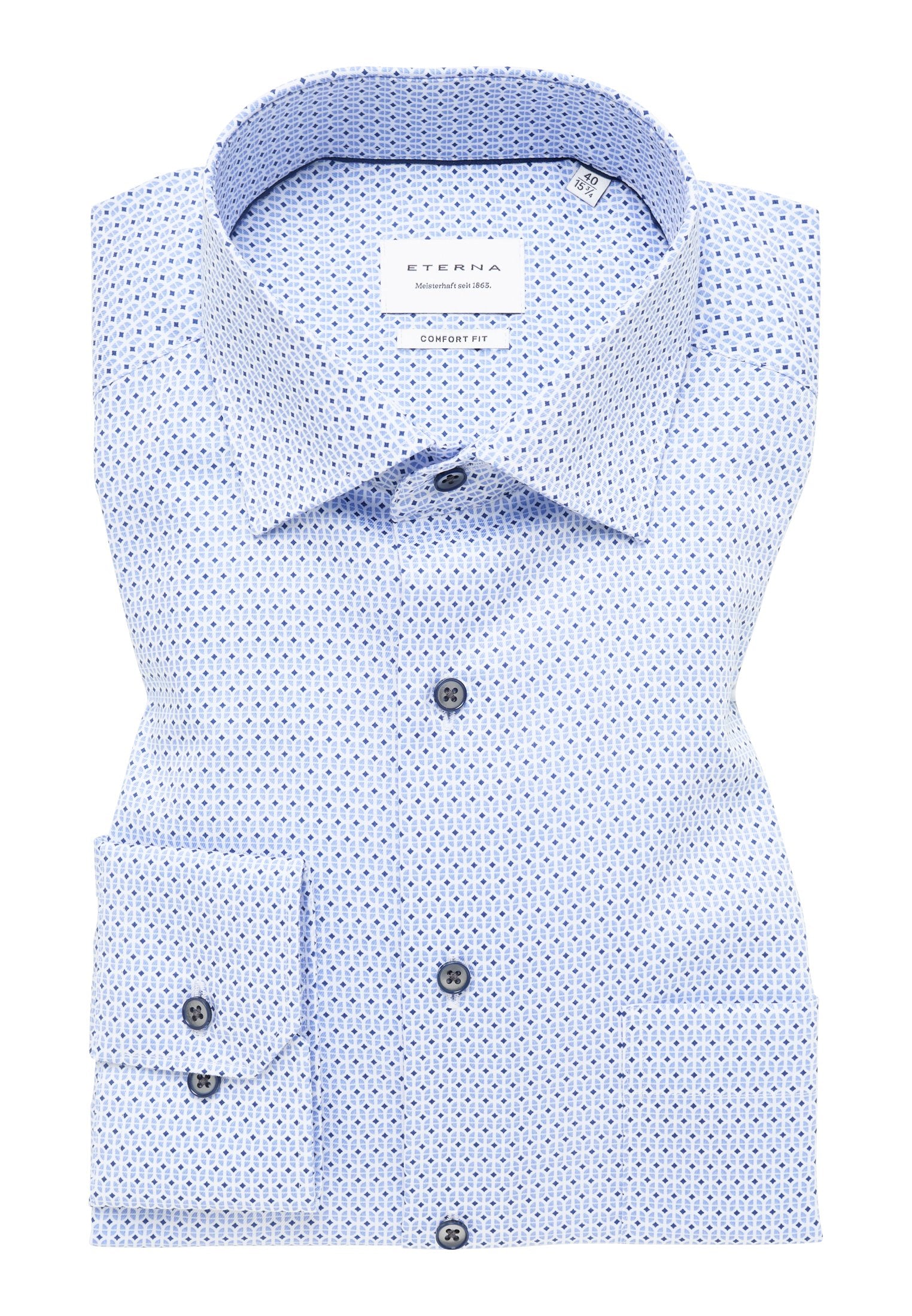 Hemd Twill Langarm (Mittelblau)