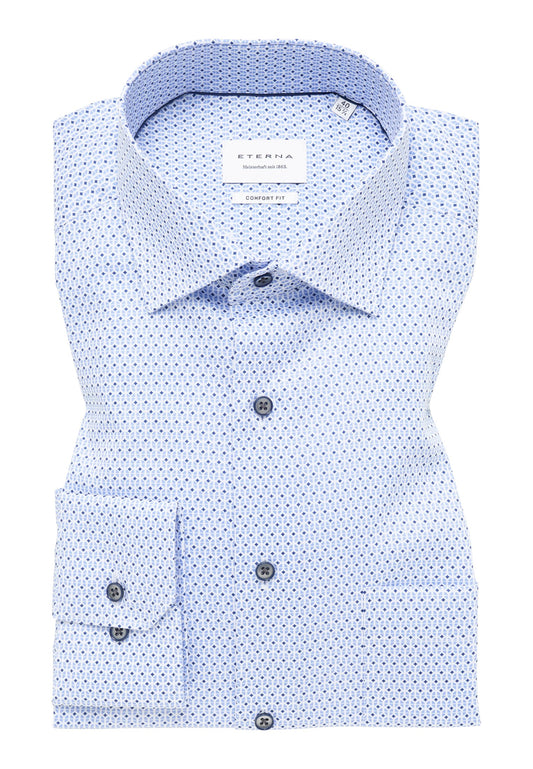 Hemd Twill Langarm (Mittelblau)