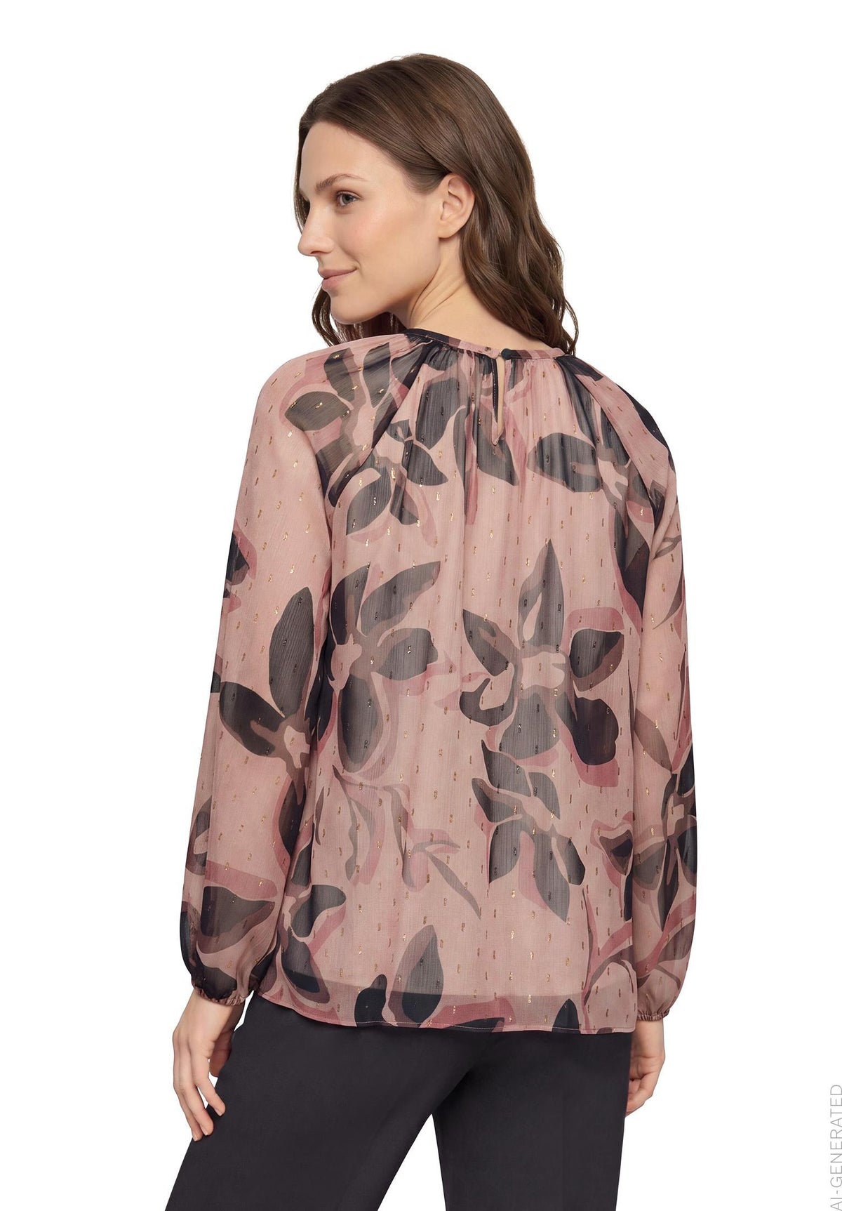 Schlupfbluse (Rosé/black)