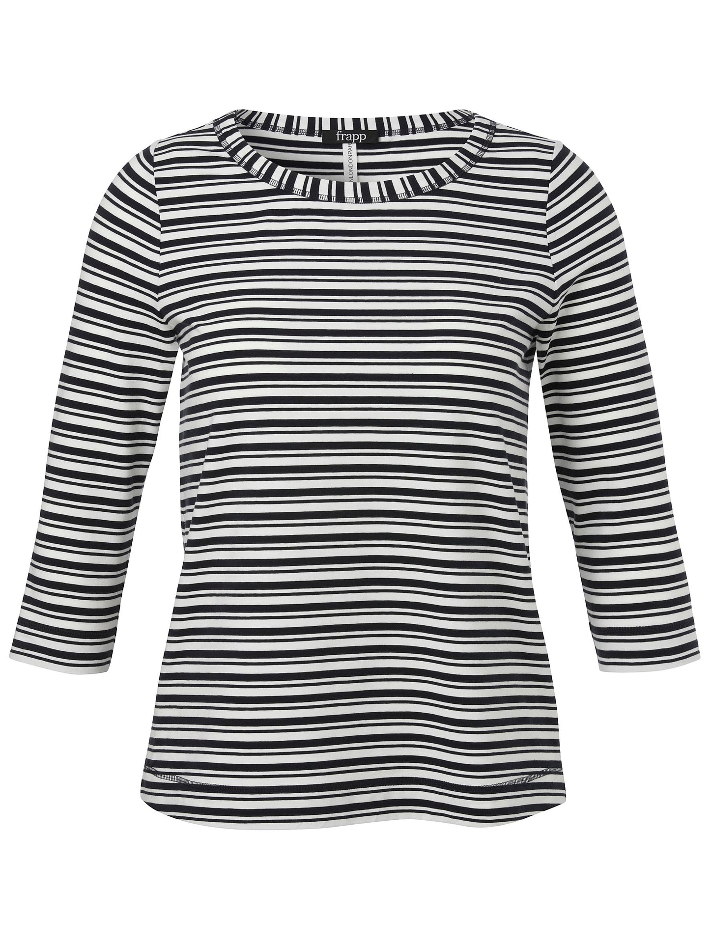 T-Shirt Rundhals 3/4 Arm (Navy / Offwhi)