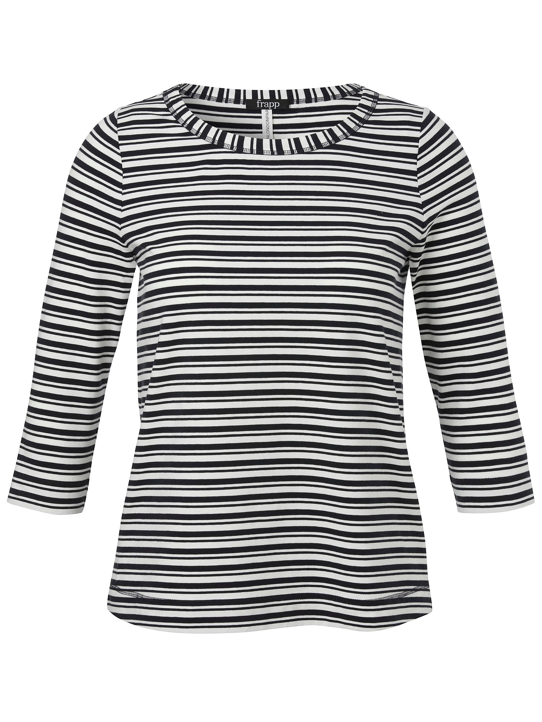 T-Shirt Rundhals 3/4 Arm (Navy / Offwhi)