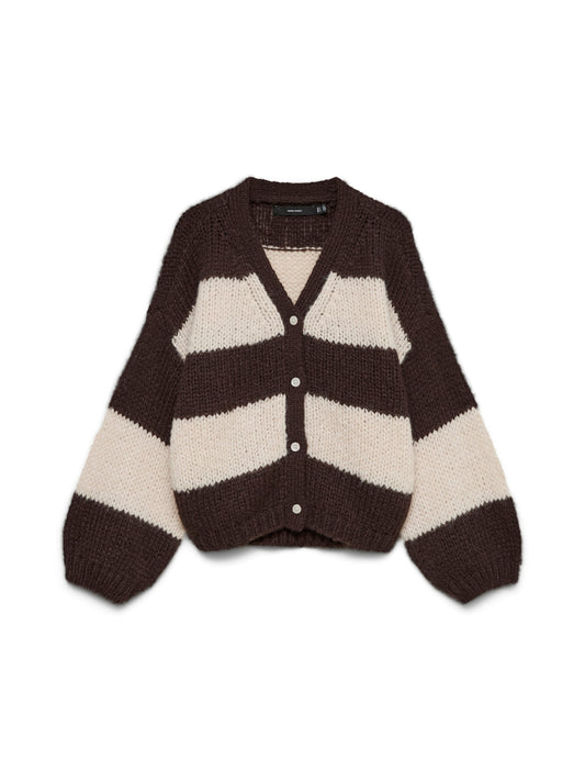 Vmmaybe Ls V-neck Button Cardigan Noos (Chocolate)