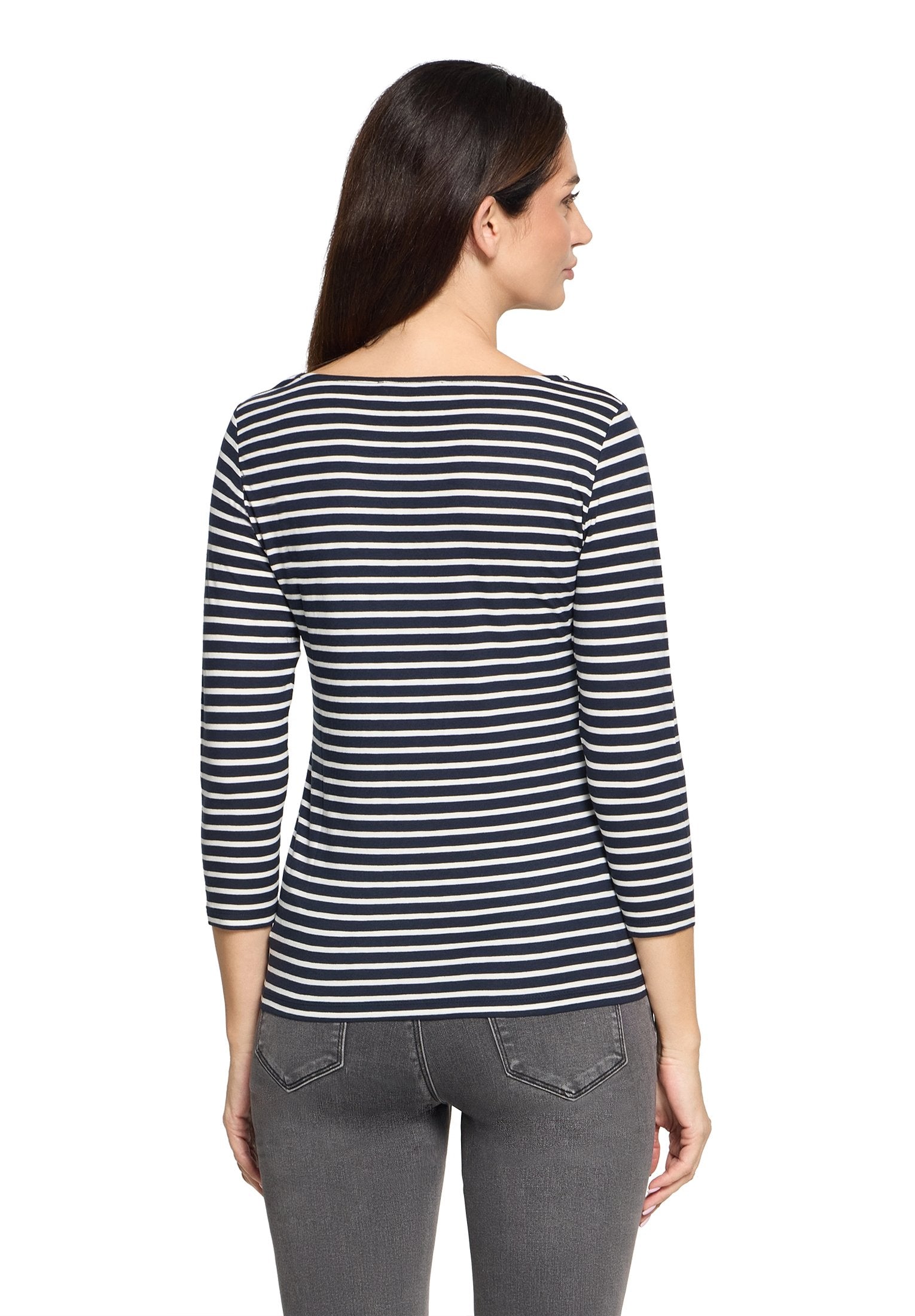 Basic Shirt (Dark Blue/cream)