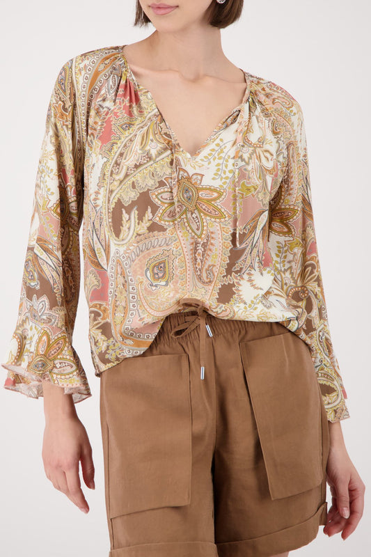 Bluse (Mocca Gemustert)