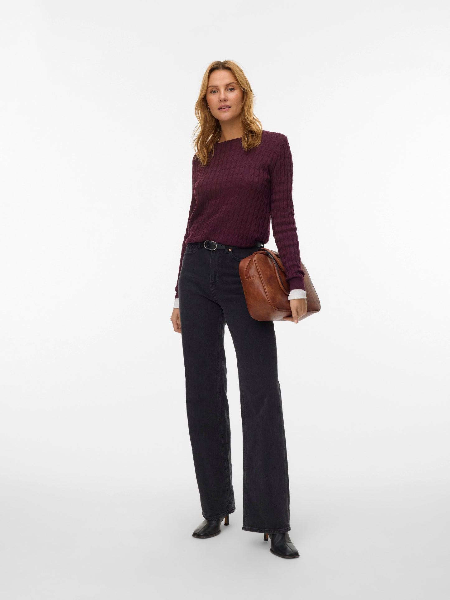 Vmflo Ls O-neck Pullover Boo (Winetastin)