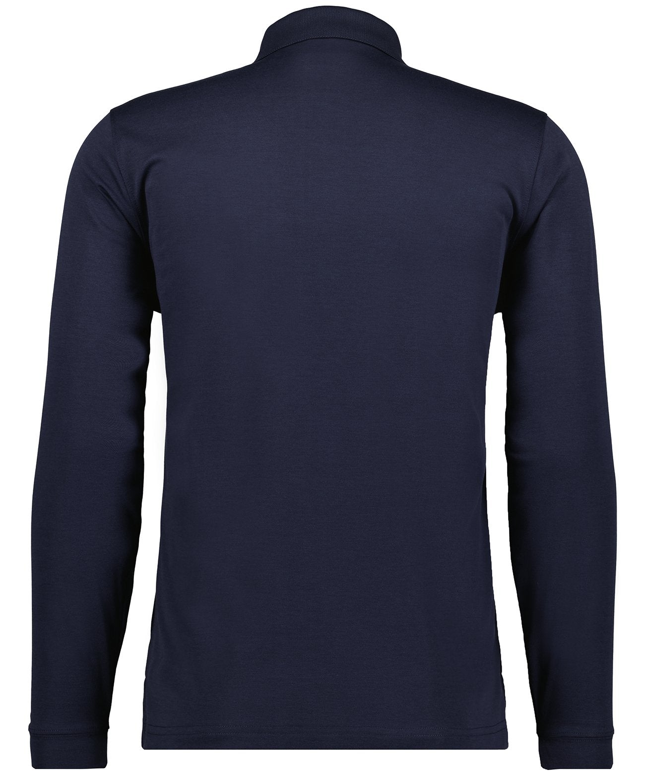 Softknit-Polo mit Brusttasche, Langarm (Marine)