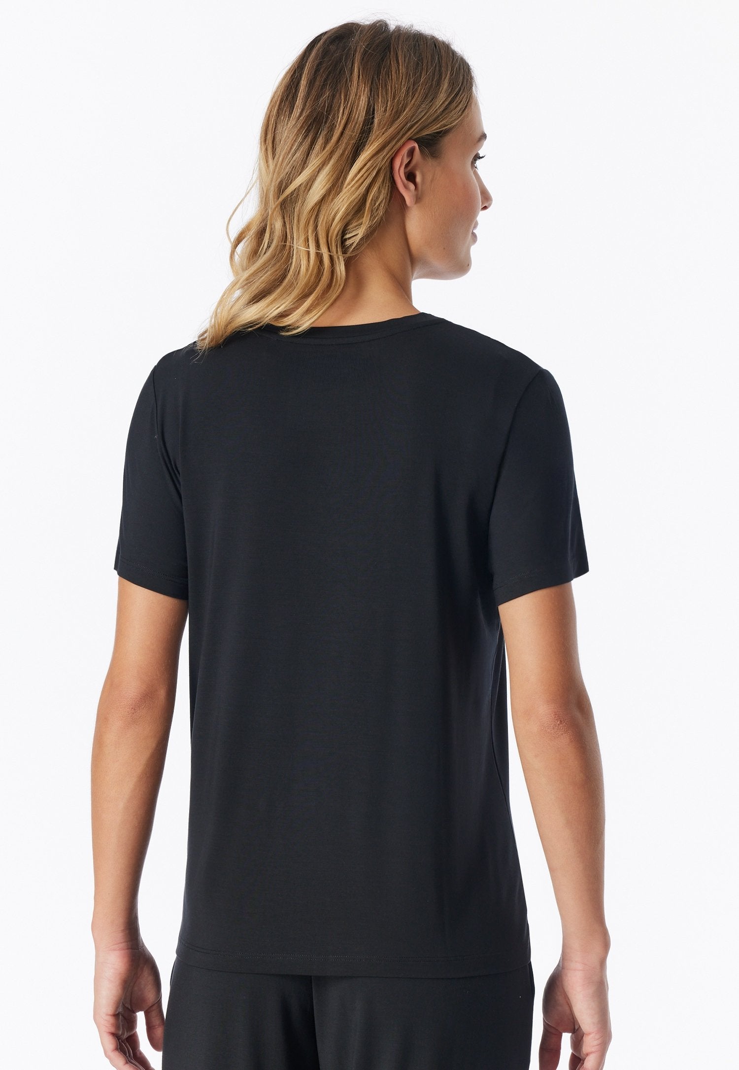 T-Shirt V-Ausschnitt (Schwarz)