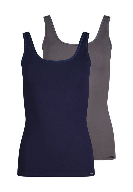 SKINY Damen Tank Top DP Cotton Advantage (Bluevolcanic Se)
