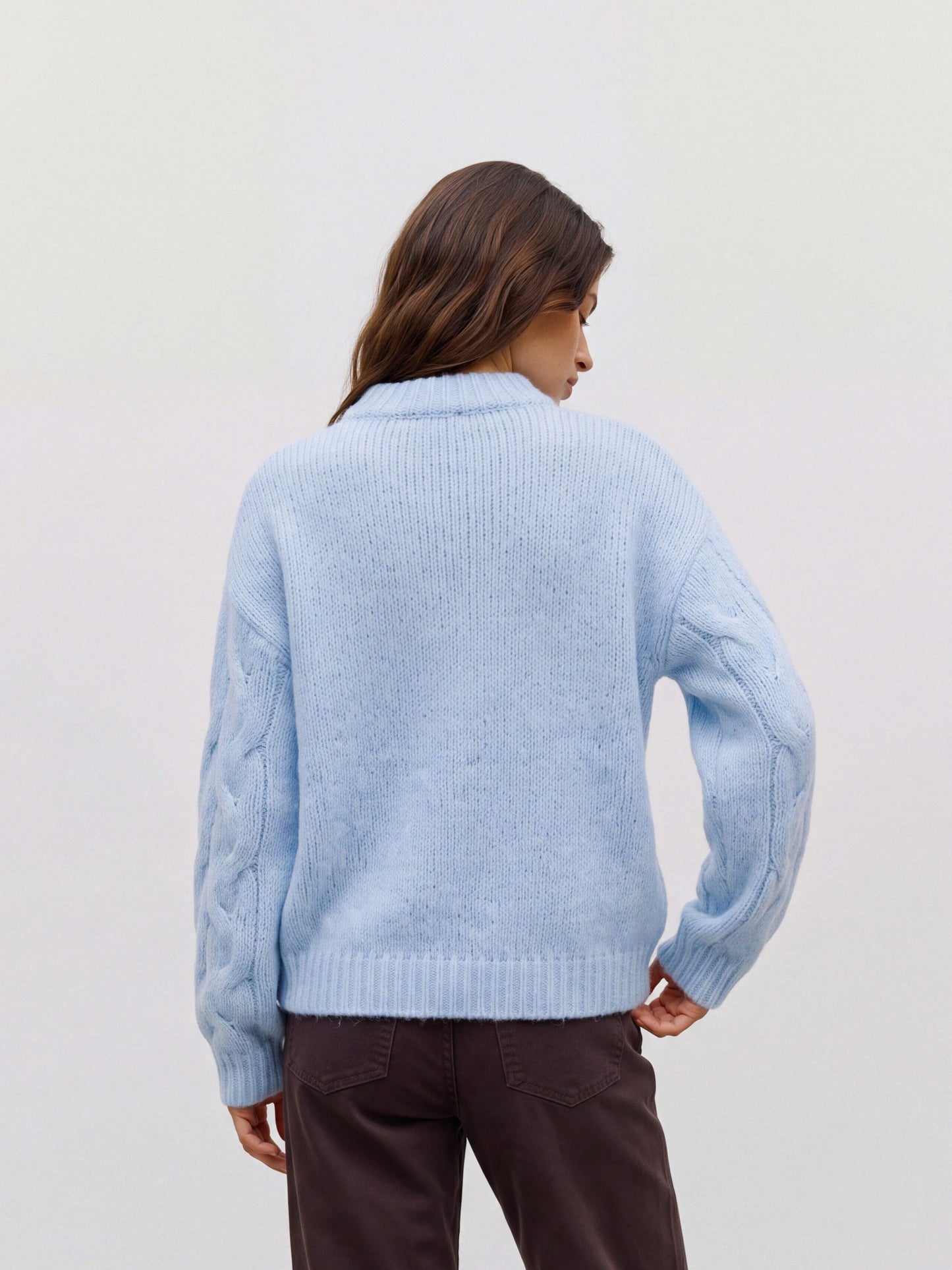 Vmmaybe Ls High Neck Cable Pullover Noos (Cashmere Blue)