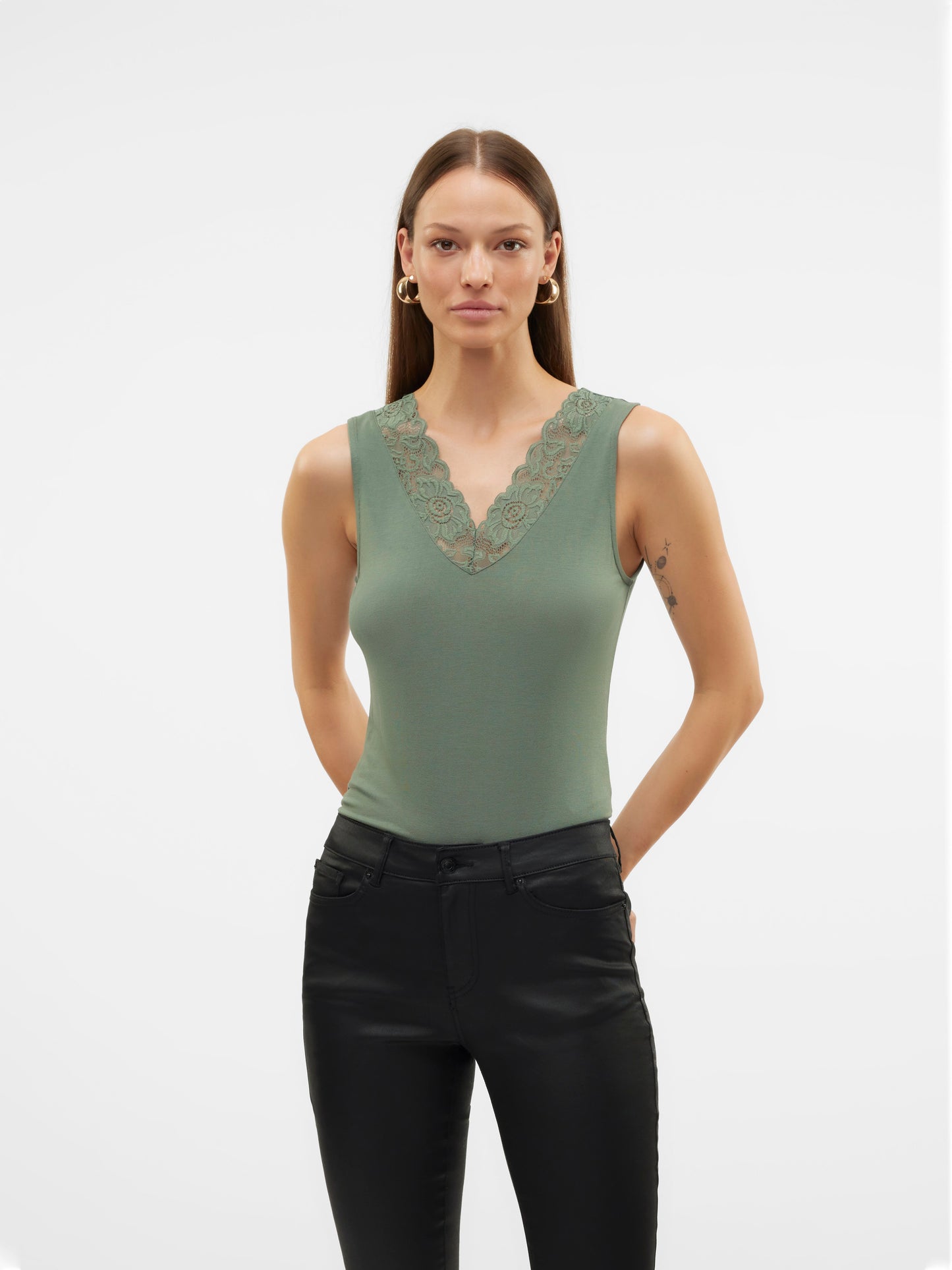 Vmrosa Sl V-neck Top Jrs Noos (Laurel Wreath)