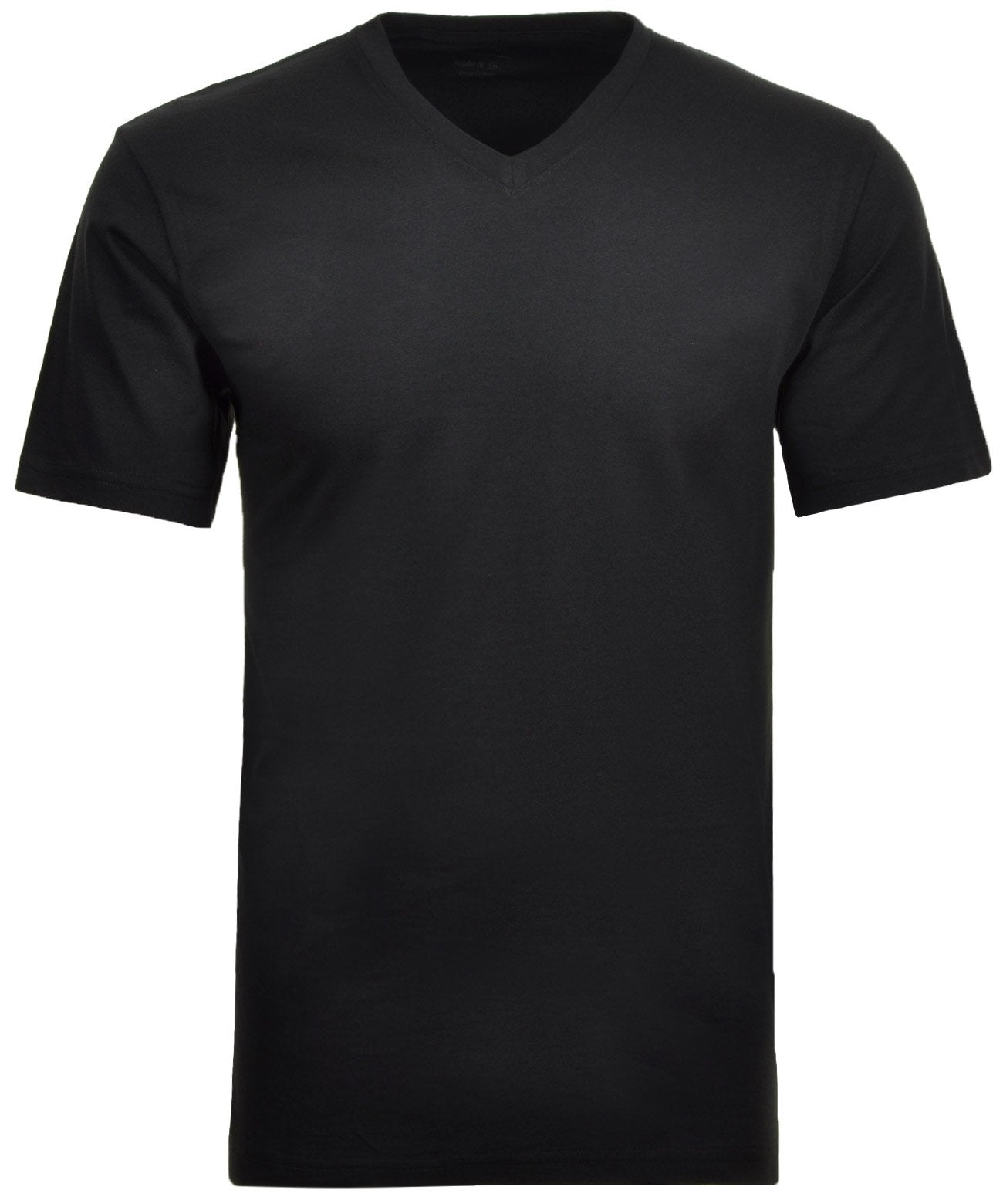 RAGMAN Doppelpack - 2 T-Shirts mit V-Ausschnitt (Schwarz)