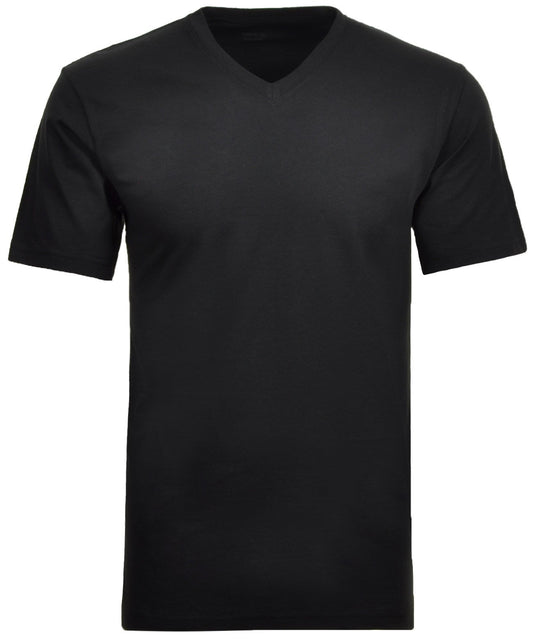 RAGMAN Doppelpack - 2 T-Shirts mit V-Ausschnitt (Schwarz)