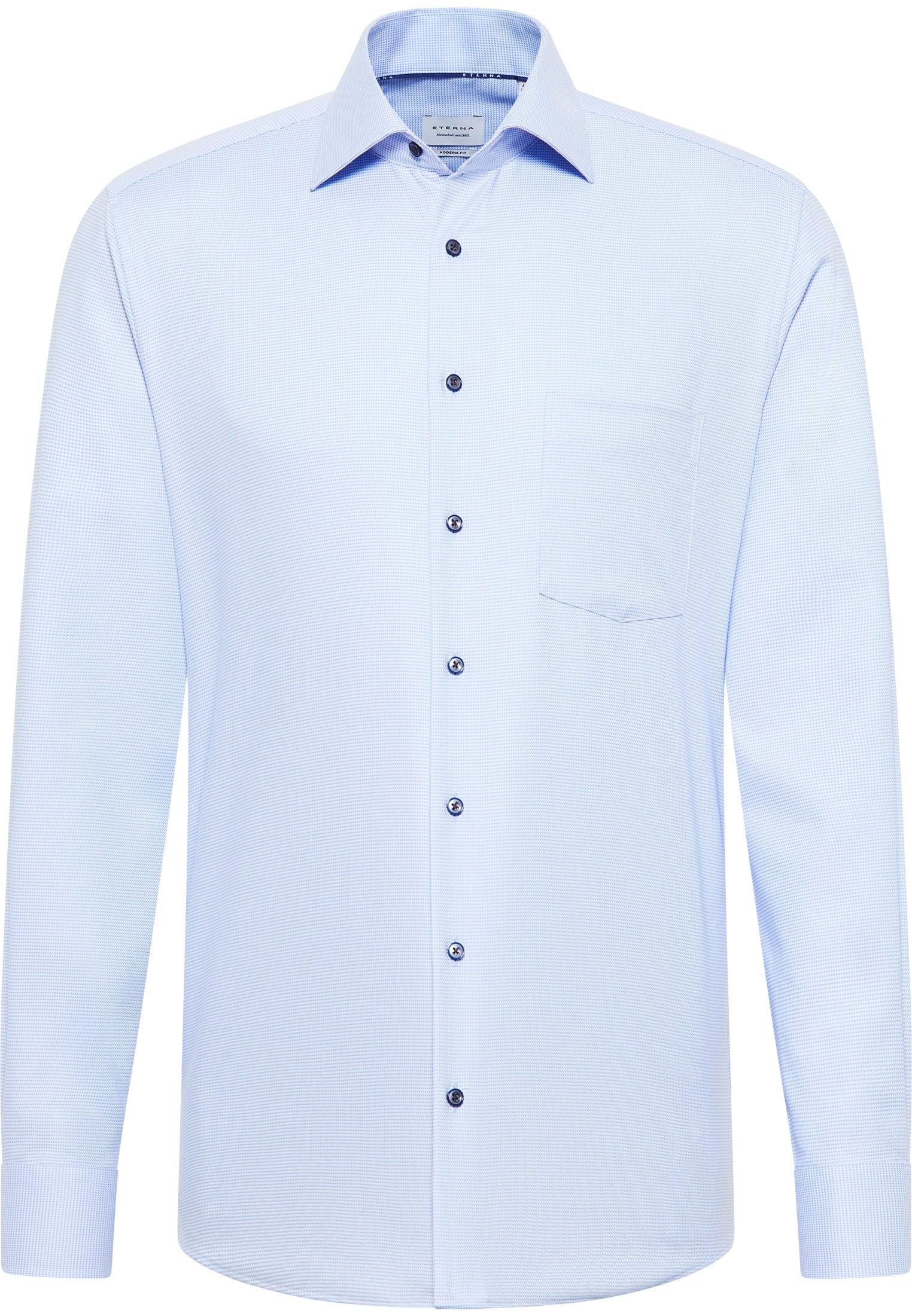 Hemd Twill Langarm (Mittelblau)