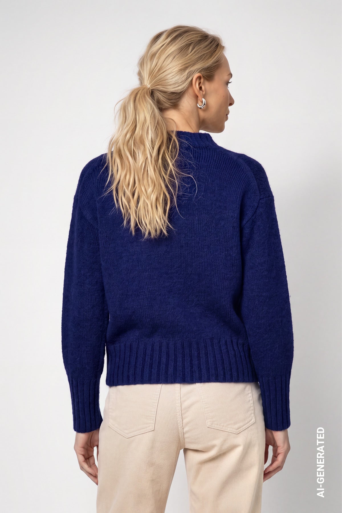 Strickpullover mit Stehkragen (Classic Navy)