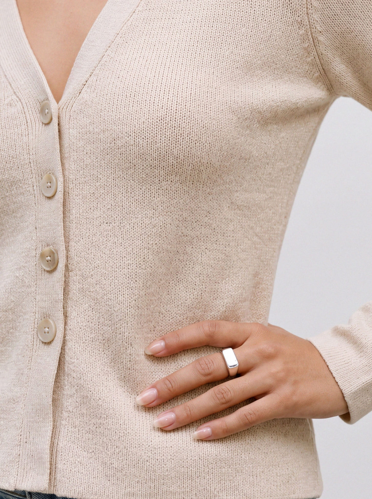 Vmmille Ls V-neck Cardigan Noos (Birch)