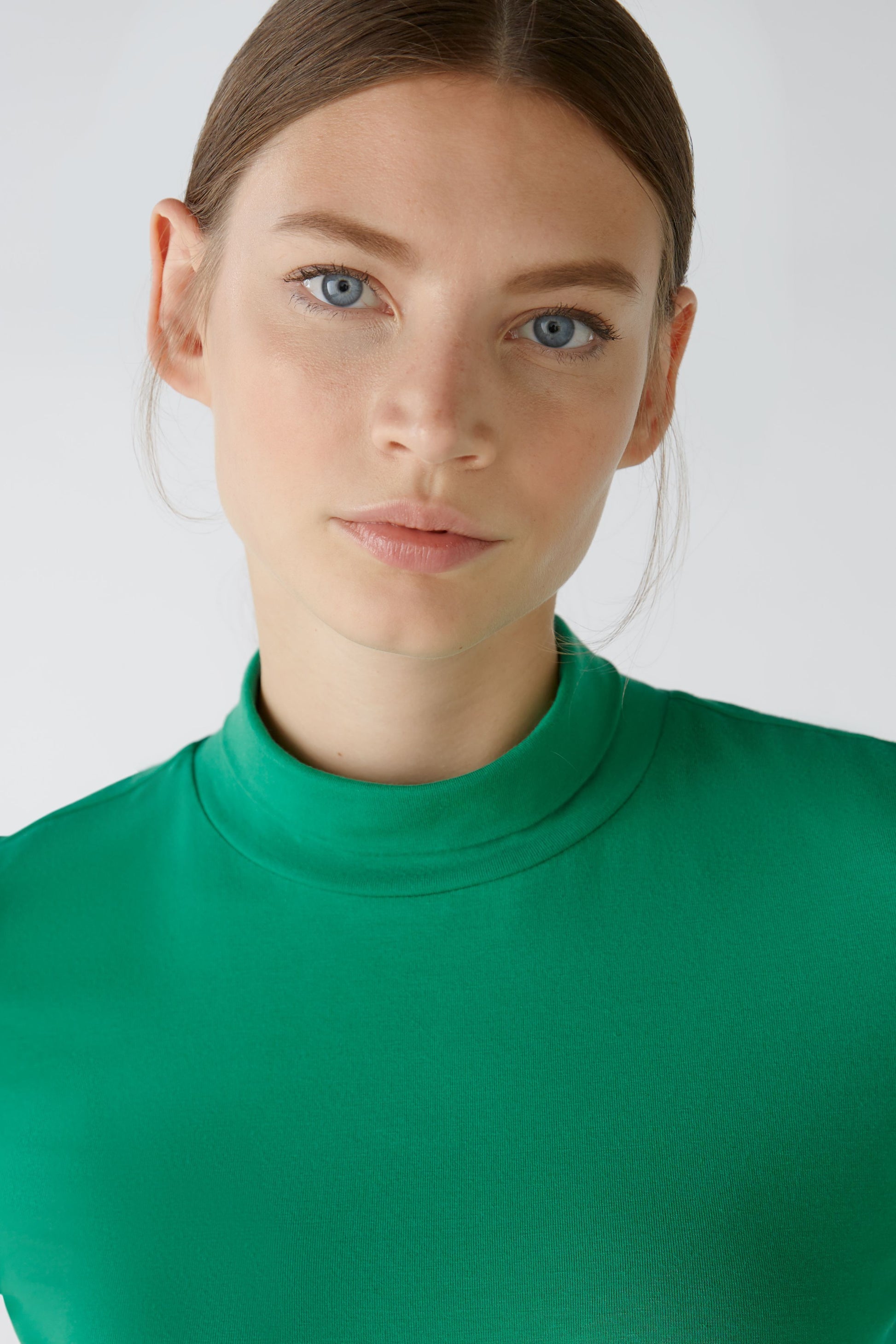 Stehkragenshirt elastische Cotton-Modalqualität (Green)