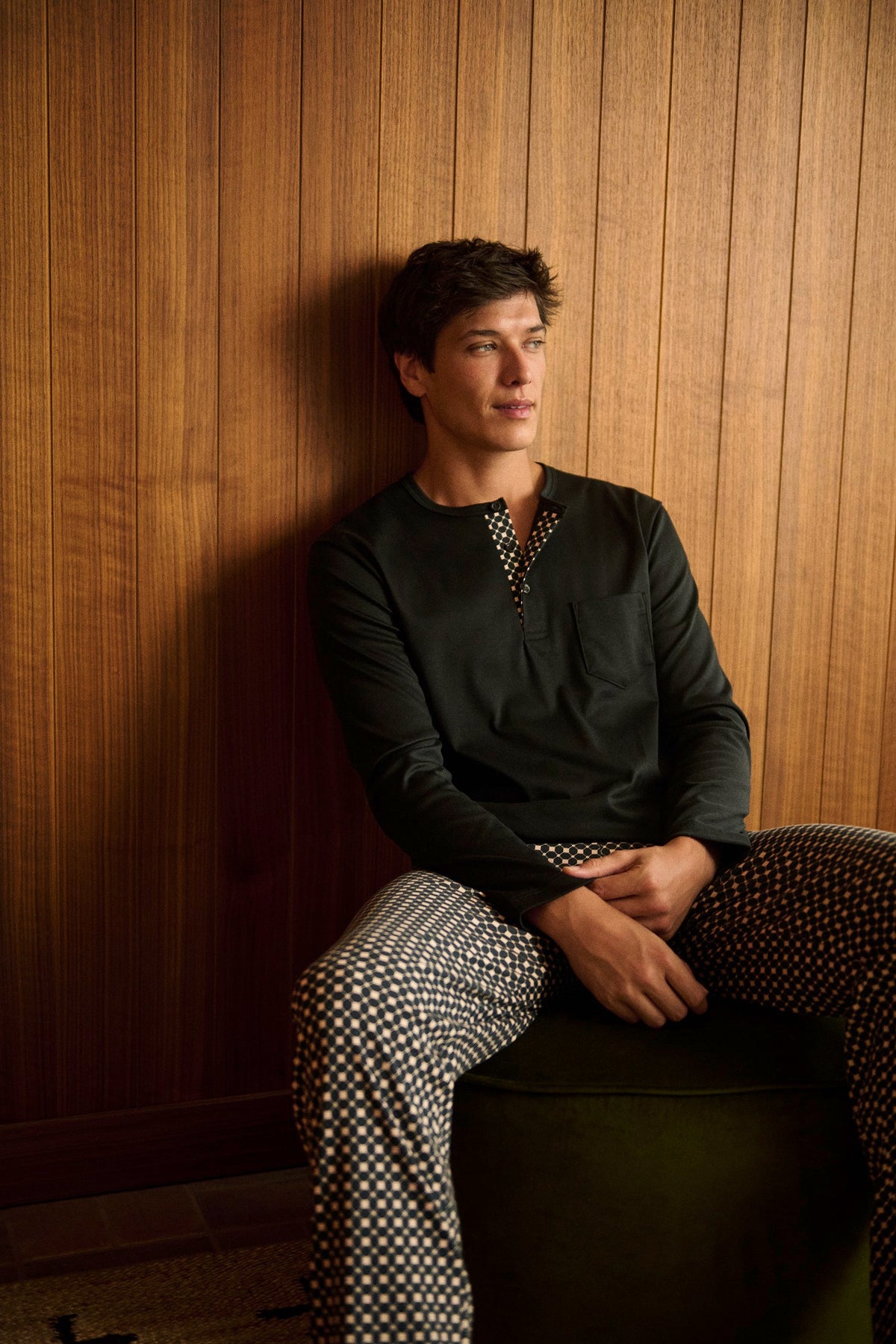 HERREN Pyjama (Schwarz)