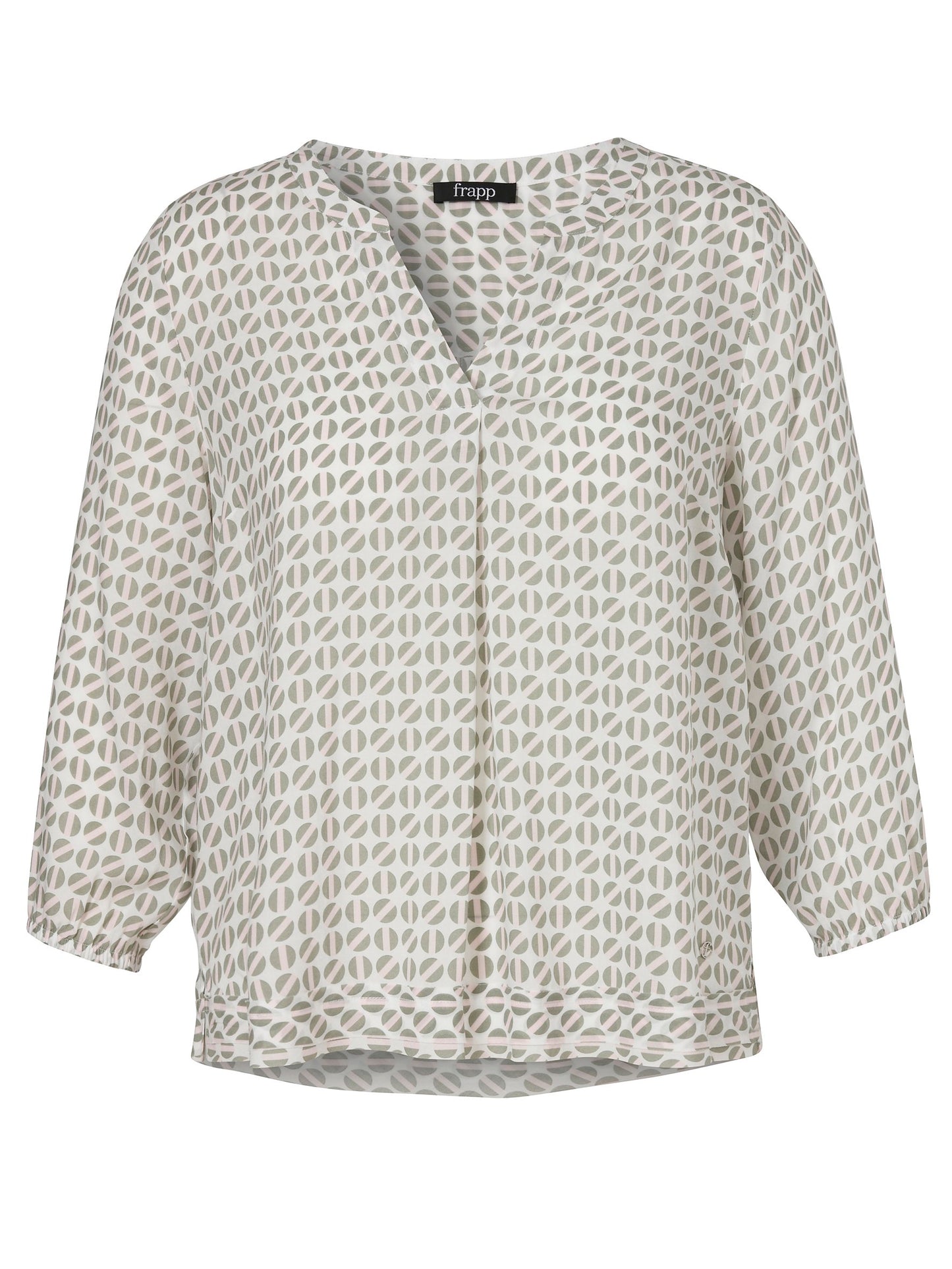 Bluse V-Ausschnitt 3/4 Arm Druck (Sage Multicolor)