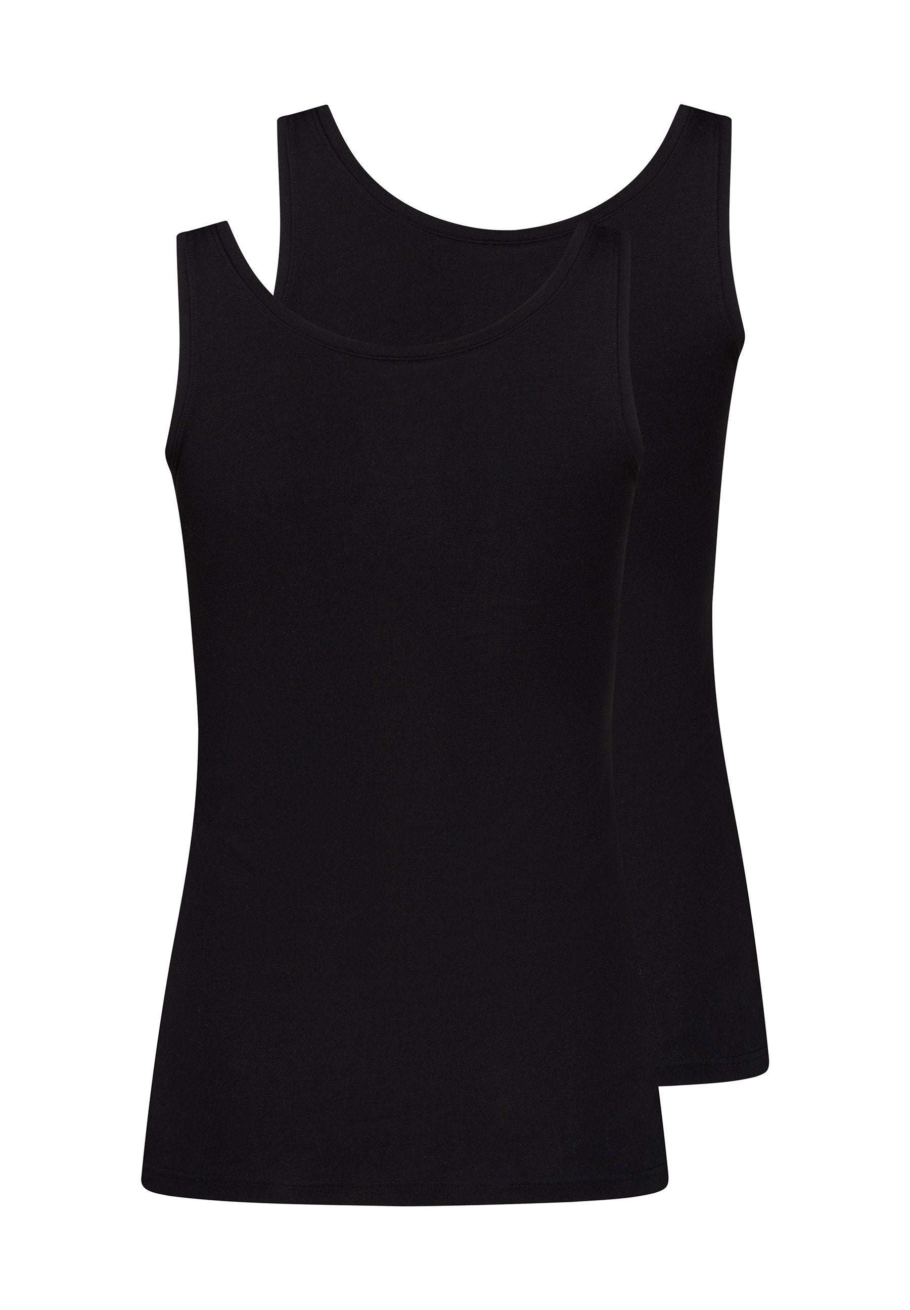 Skiny Damen Tanktop Doppelpack SKINY ADVANTAGE Cotton Stretch (Black)