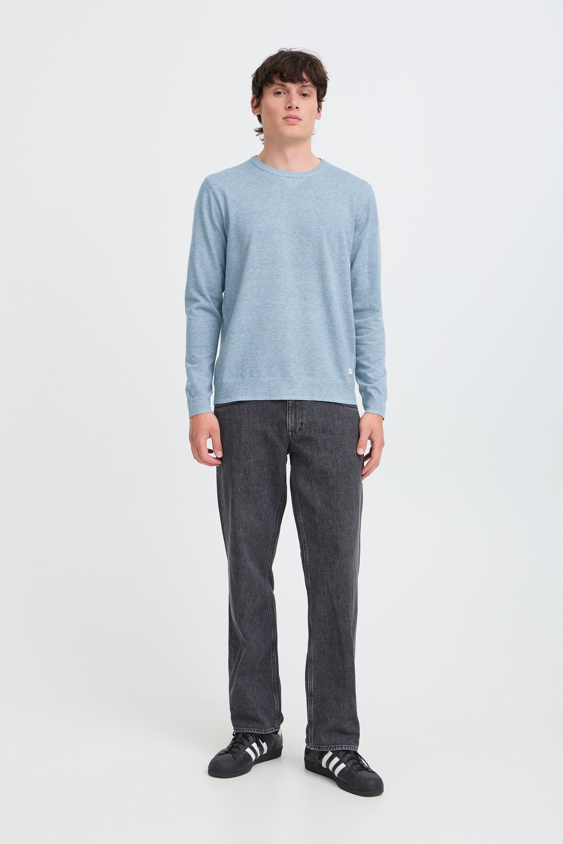 Bhbruton Crew Neck Knit Noos (Faded Denim)