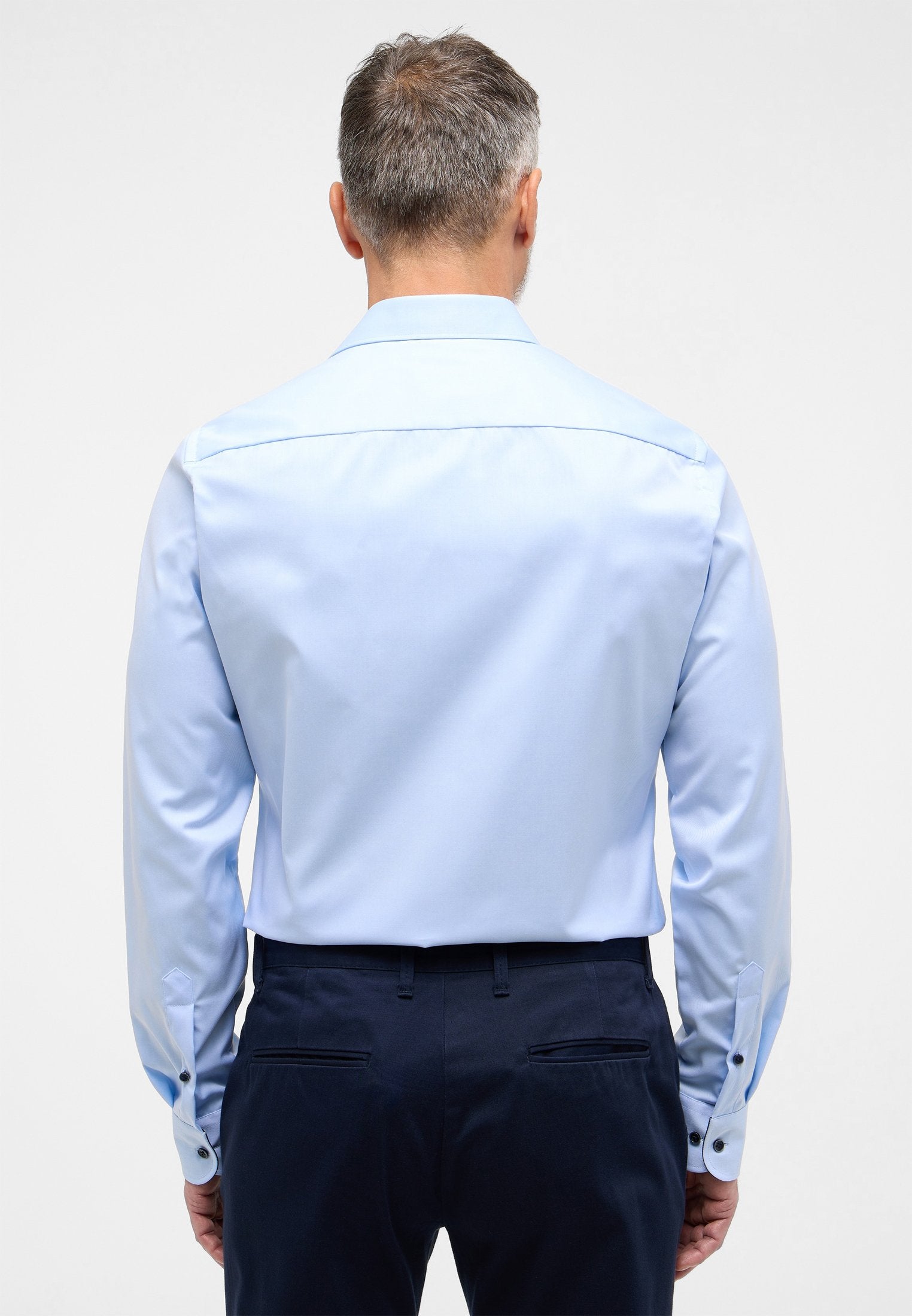 Eterna Langarm Hemd Slim Fit Cover Shirt Twill (Hellblau)