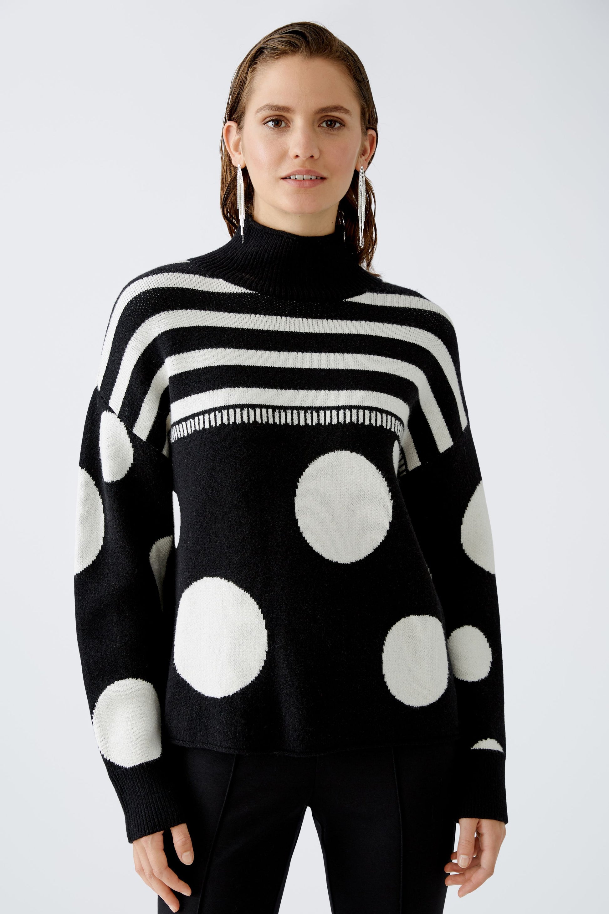 Pullover Viskosemischung (Black Offwhite)