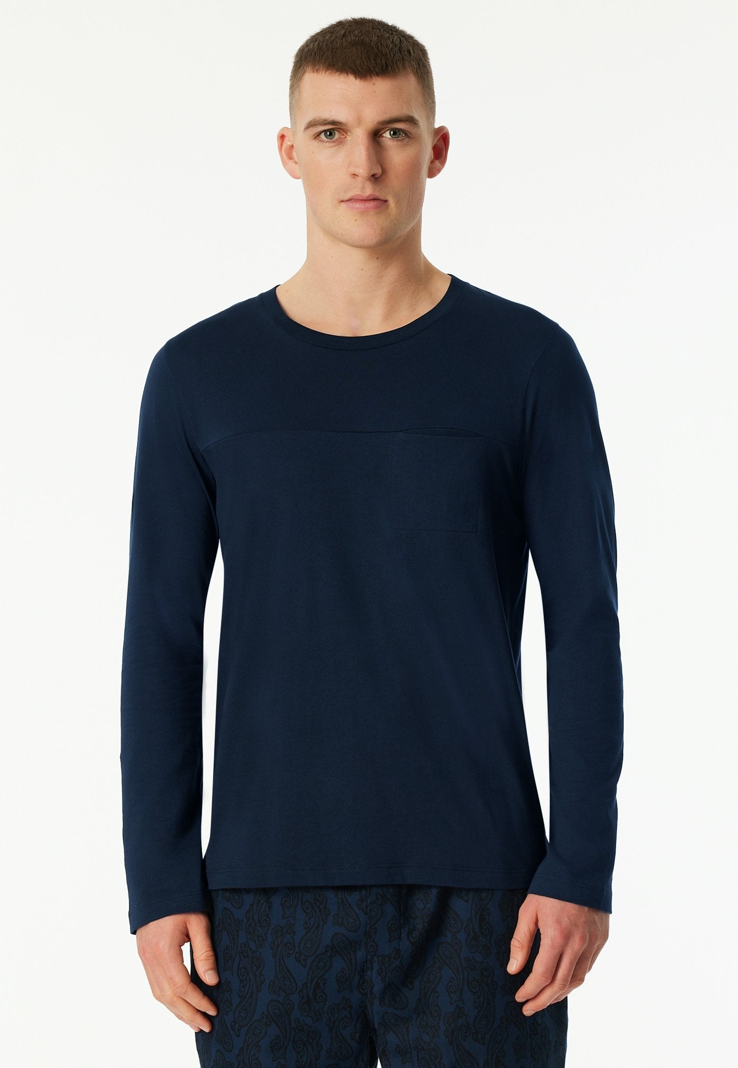 Langarmshirt Rundhals (Dunkelblau)