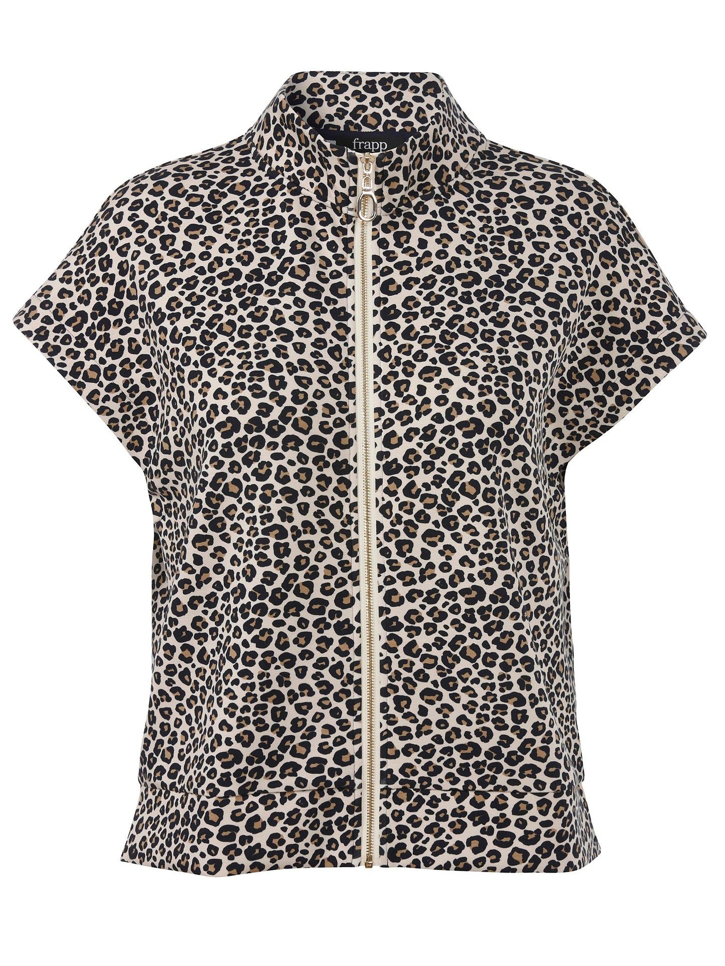 Weste Kragen Zipper Druck (Camel Multicolor)