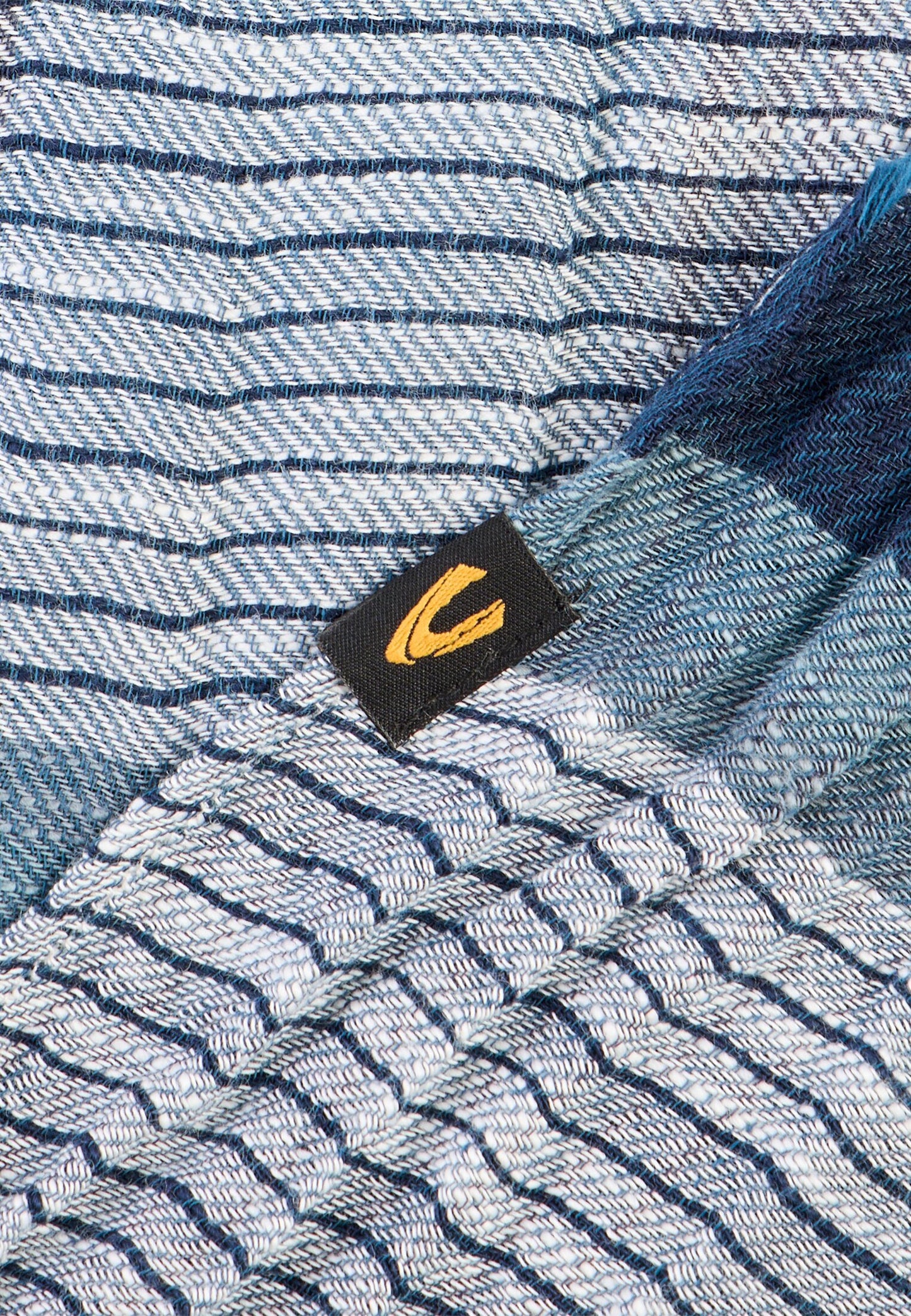 Multicolour Webschal aus Baumwoll-Twill (Dark Navy)