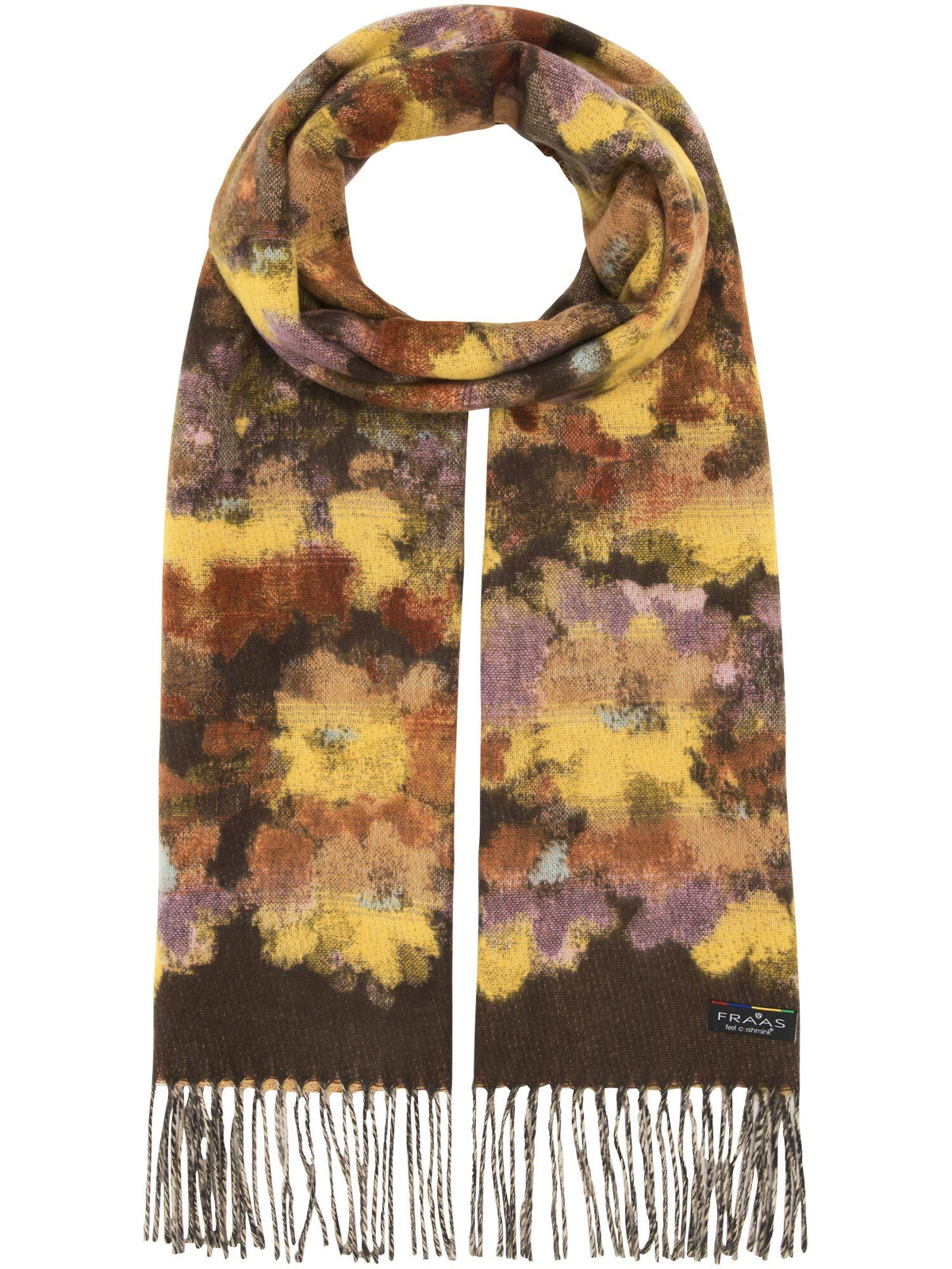 Polyacryl Schal Cashmink-Schal mit buntem Blumen-Design (Chinchilla)