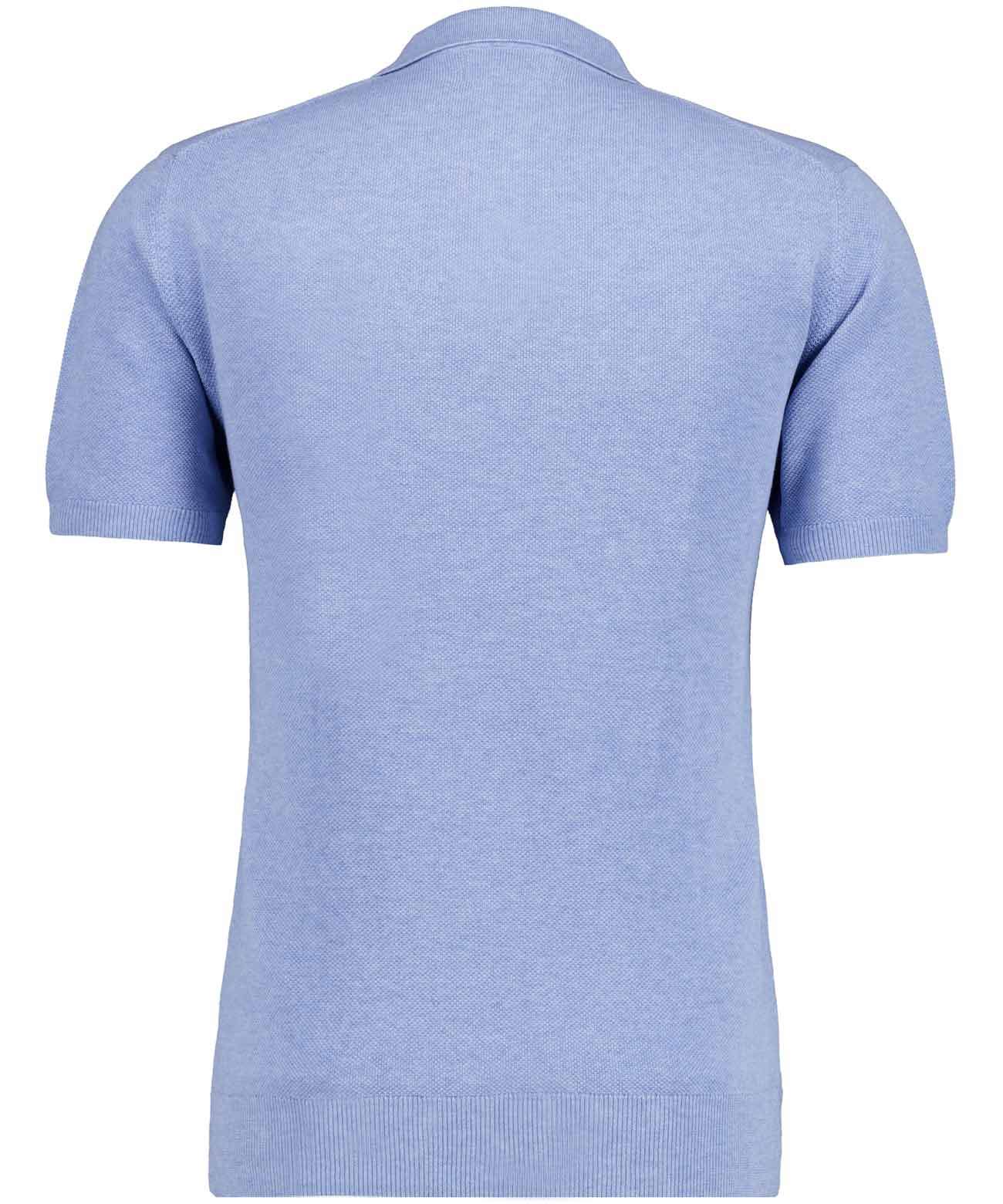 Strick-Pullover Kurzarm, Resortkragen (Hellblau)