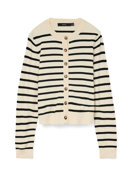 Vmsaba Plain Ls O-neck Cardigan Noos (Birch/w. B)