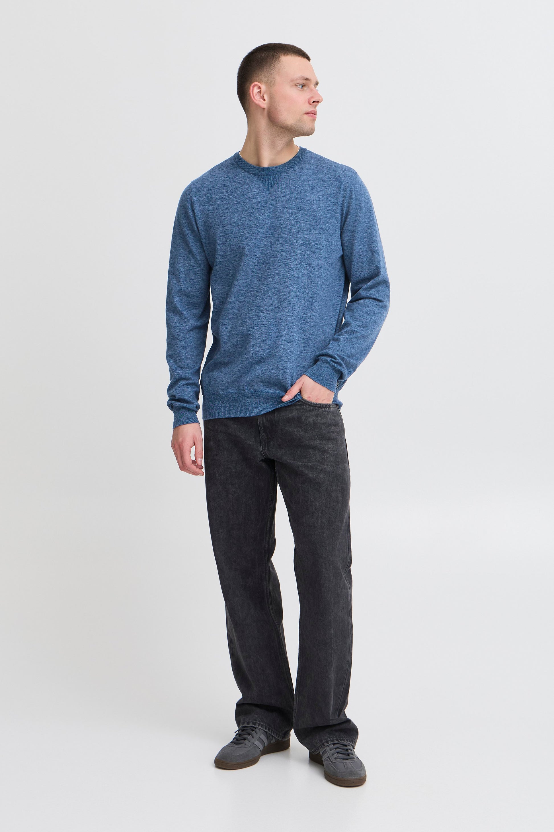 Bhbruton Crew Neck Knit (Copen Blue)