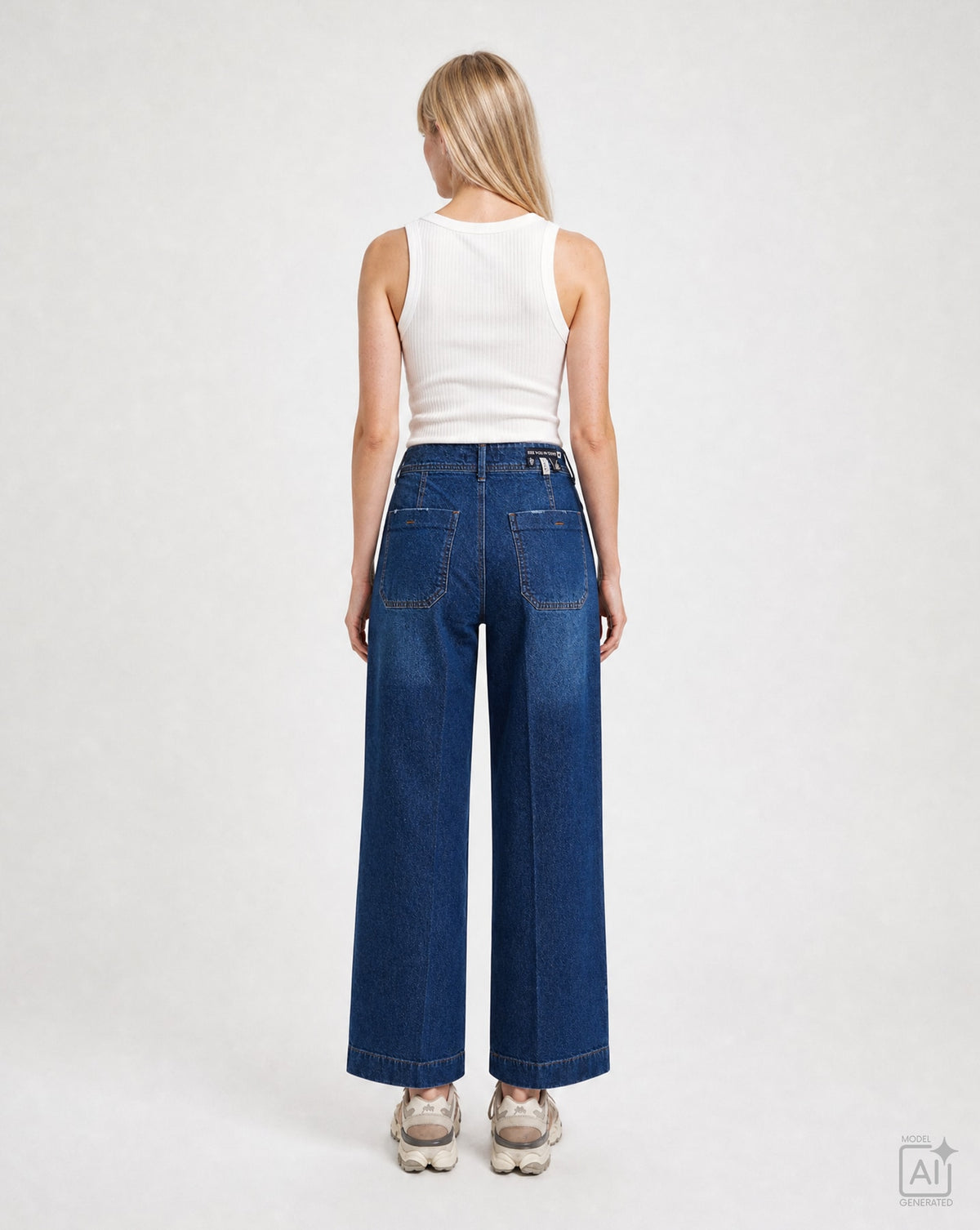Wideleg Denim Pants (Dark Denim)