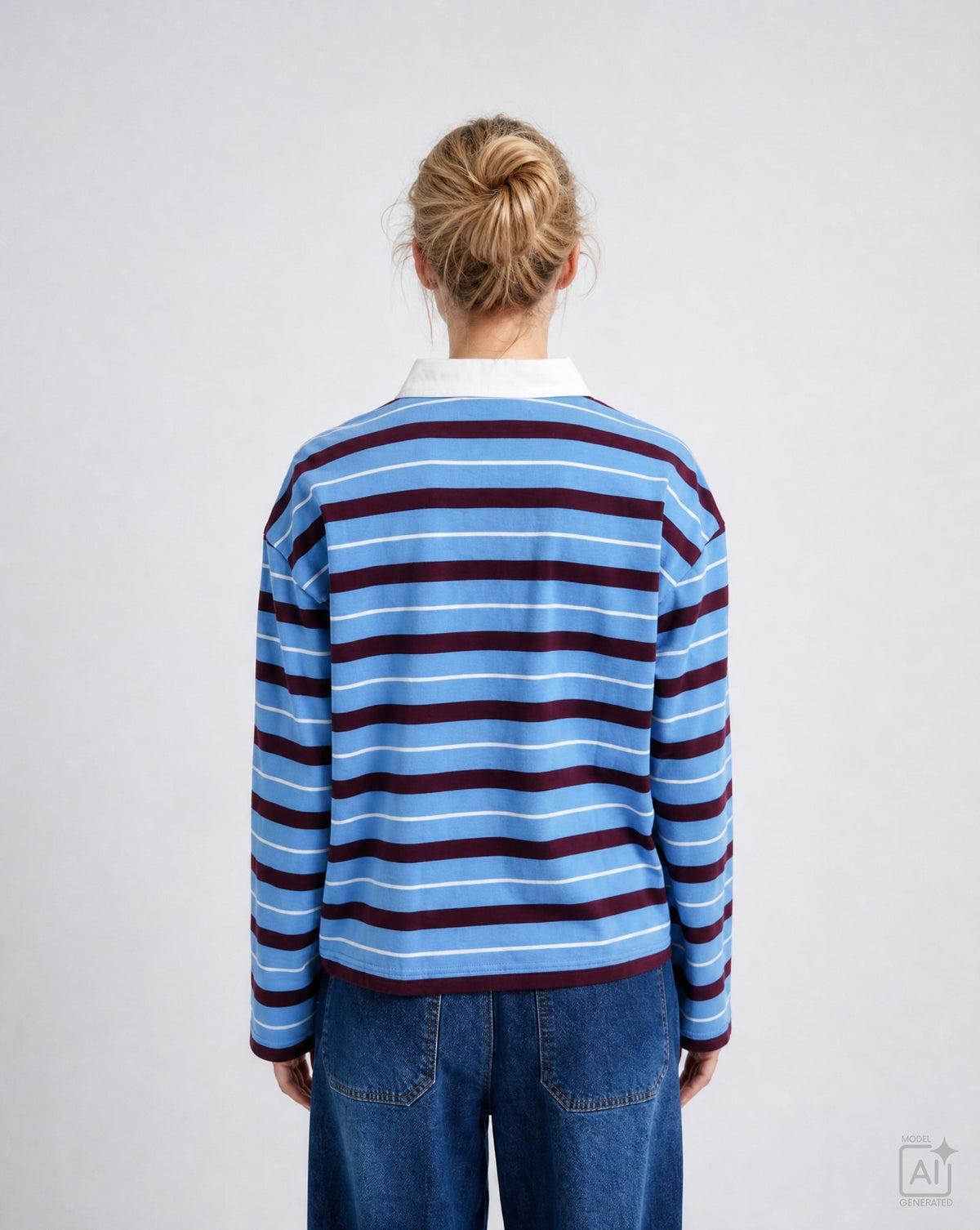 Boxy Rugby Longsleeve Multistriped (Saphire)